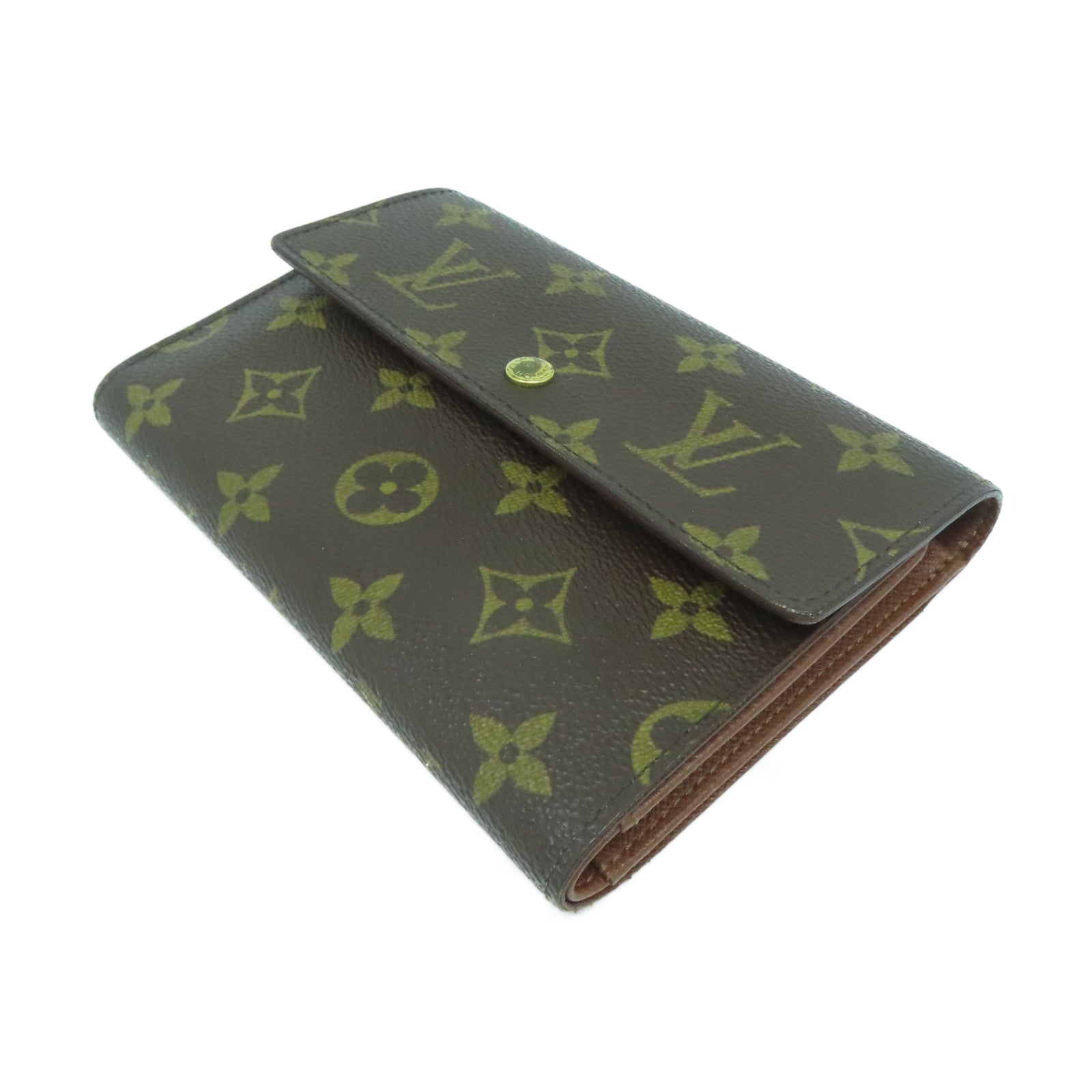 LOUIS VUITTON Monogram Porte-tresor Etui Papiers金扣錢包啡色