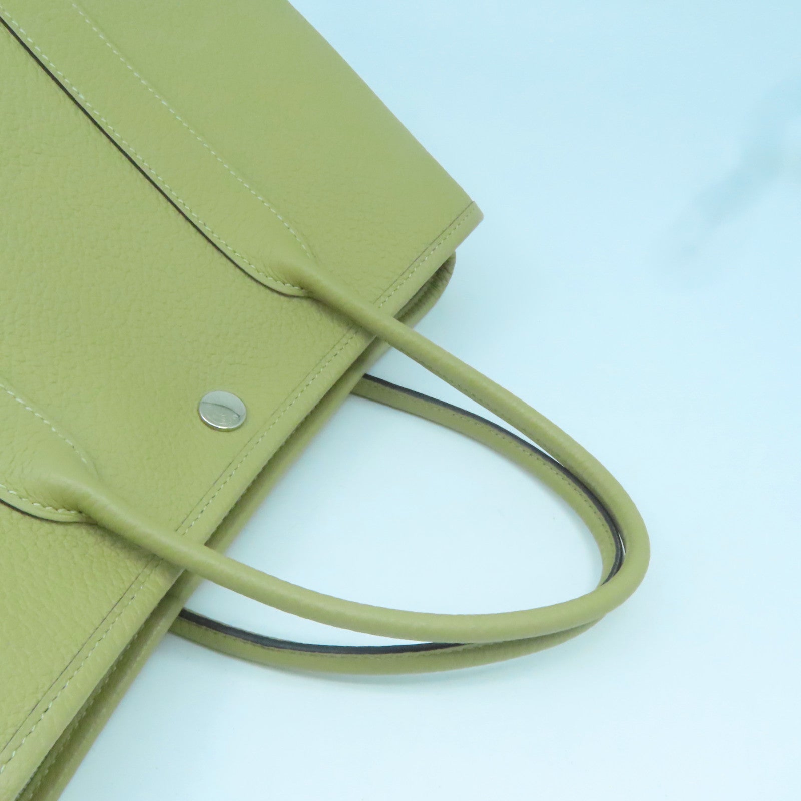HERMES Negonda皮革Garden Party TPM银扣手拿包米色