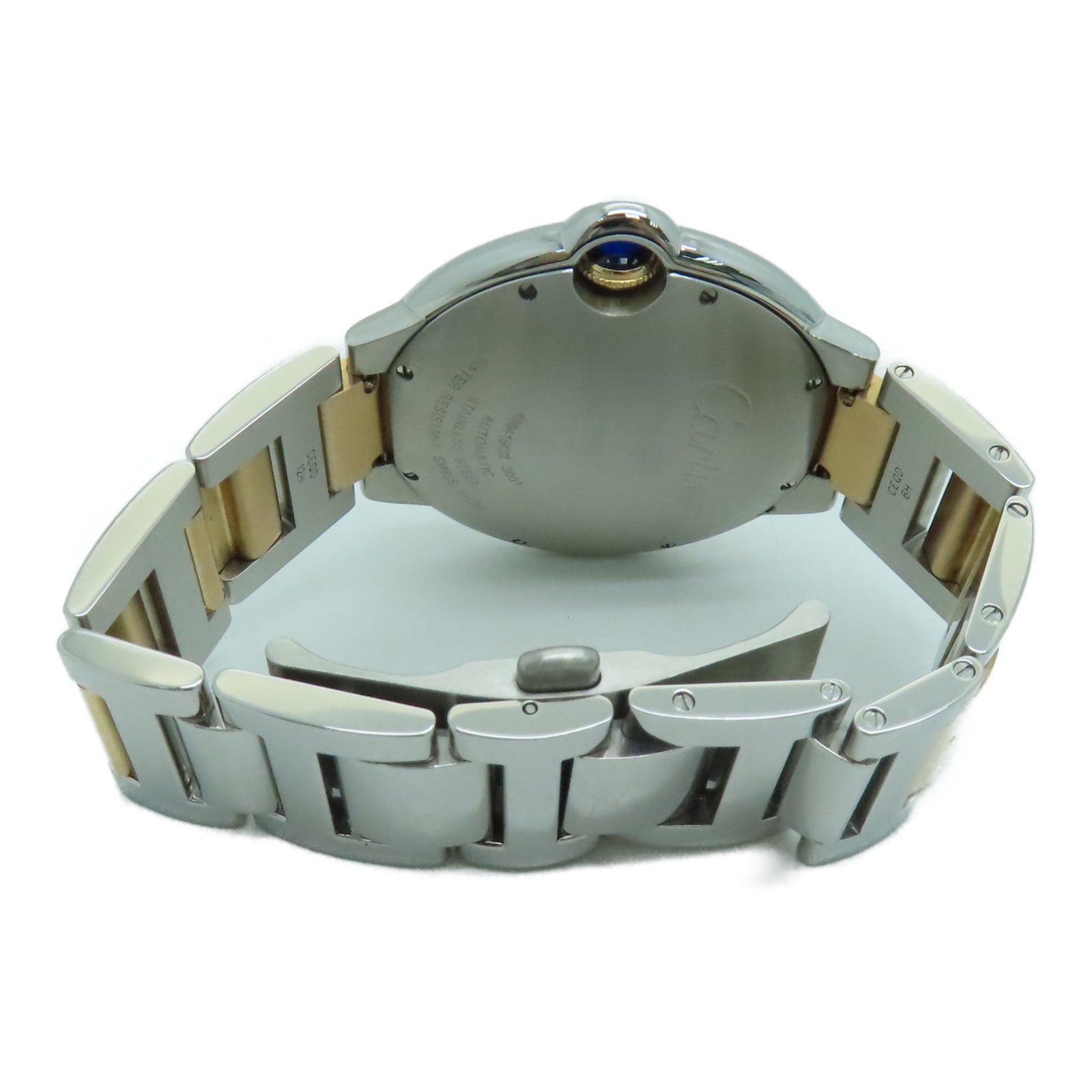 CARTIER 18K黄金Ballon Blue GM不锈钢手表自动机芯啡色