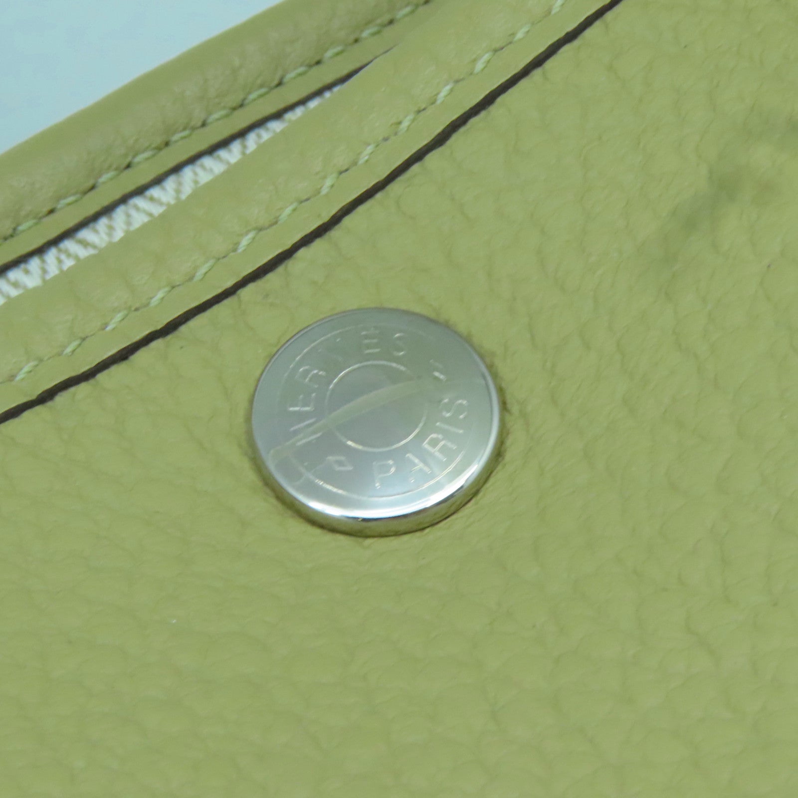 HERMES Negonda皮革Garden Party TPM银扣手拿包米色