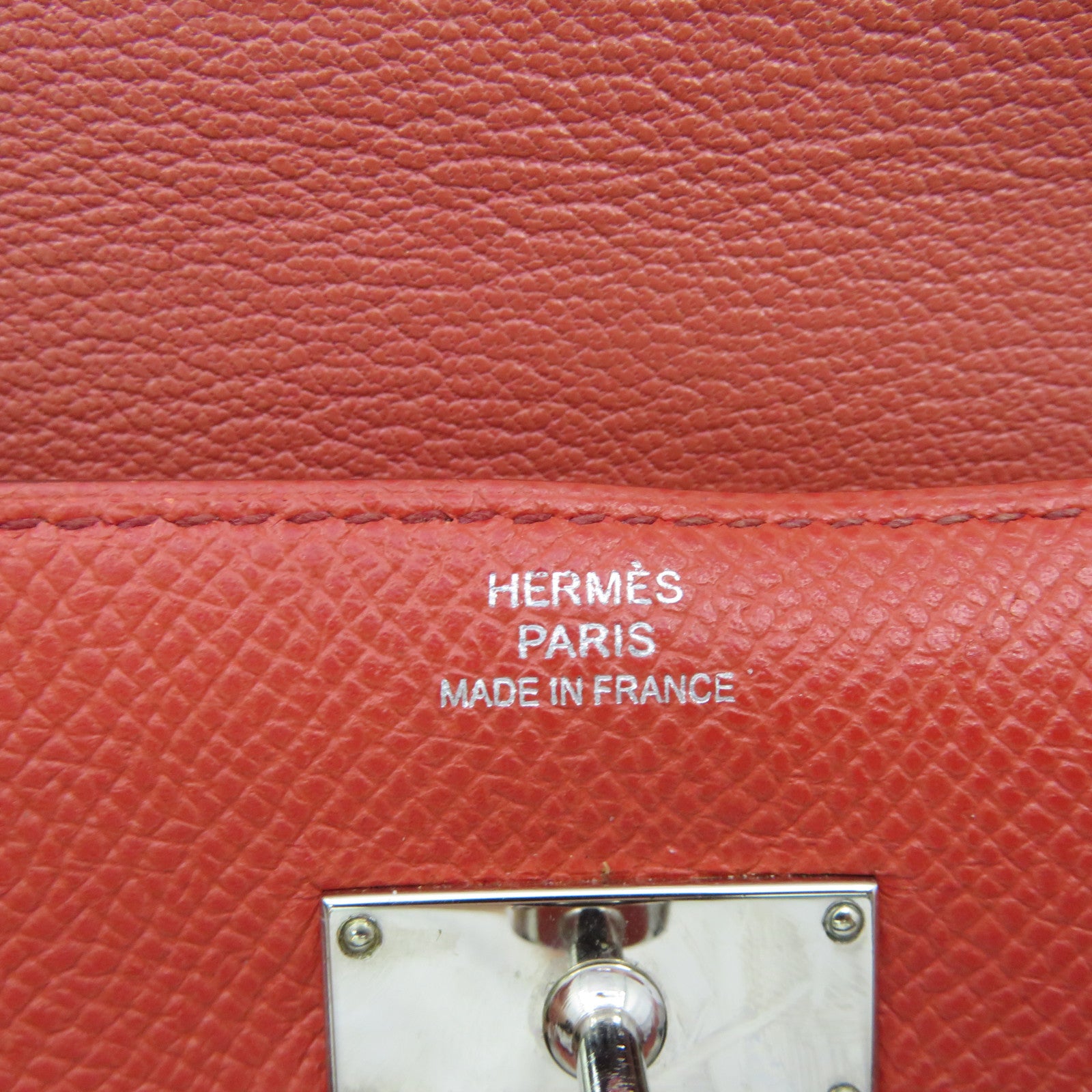 HERMES 【激减优惠】Epsom皮革银扣Kelly Wallet长钱包粉红色/橙色