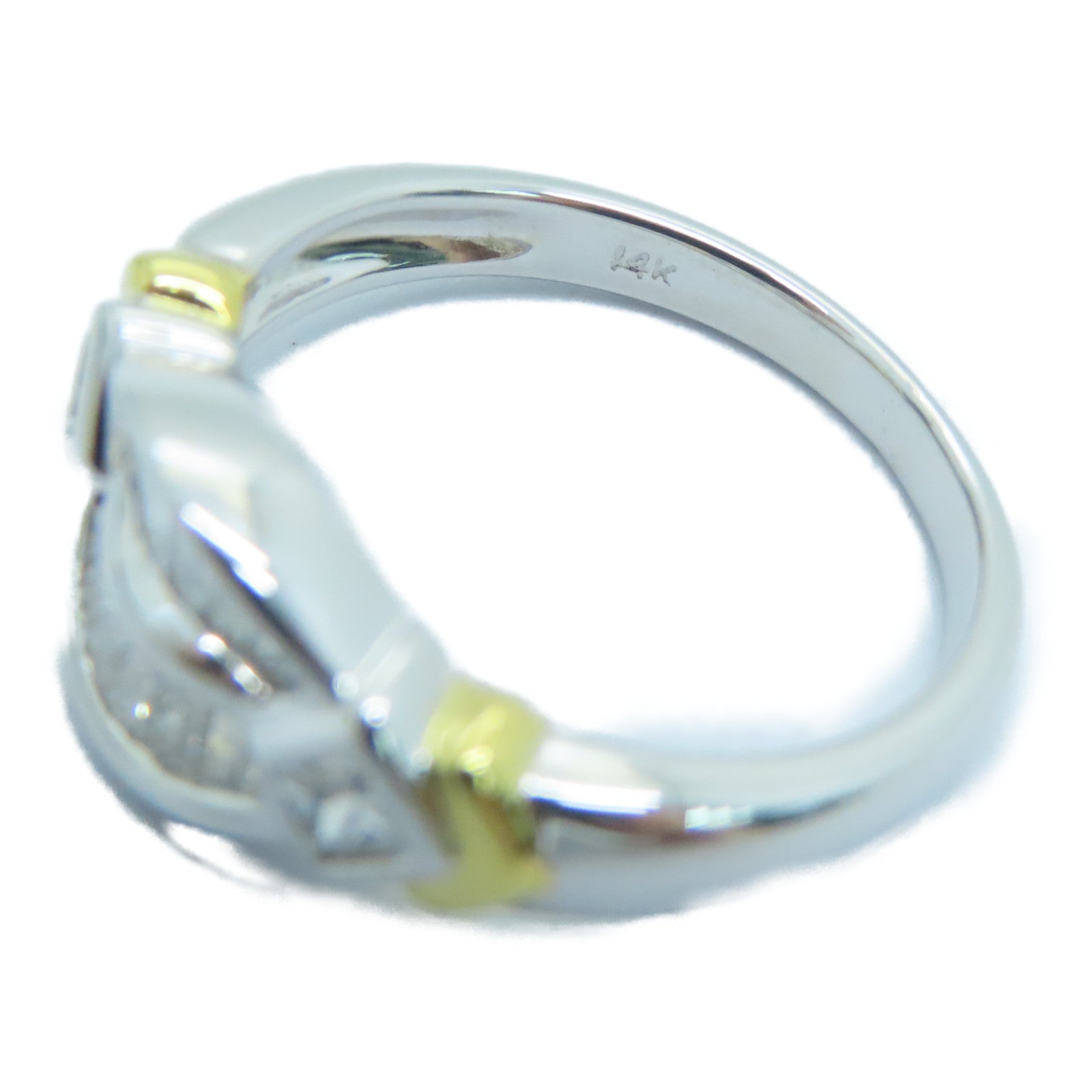 JEWELRY 14K White Gold Diamond Ring US#5.25