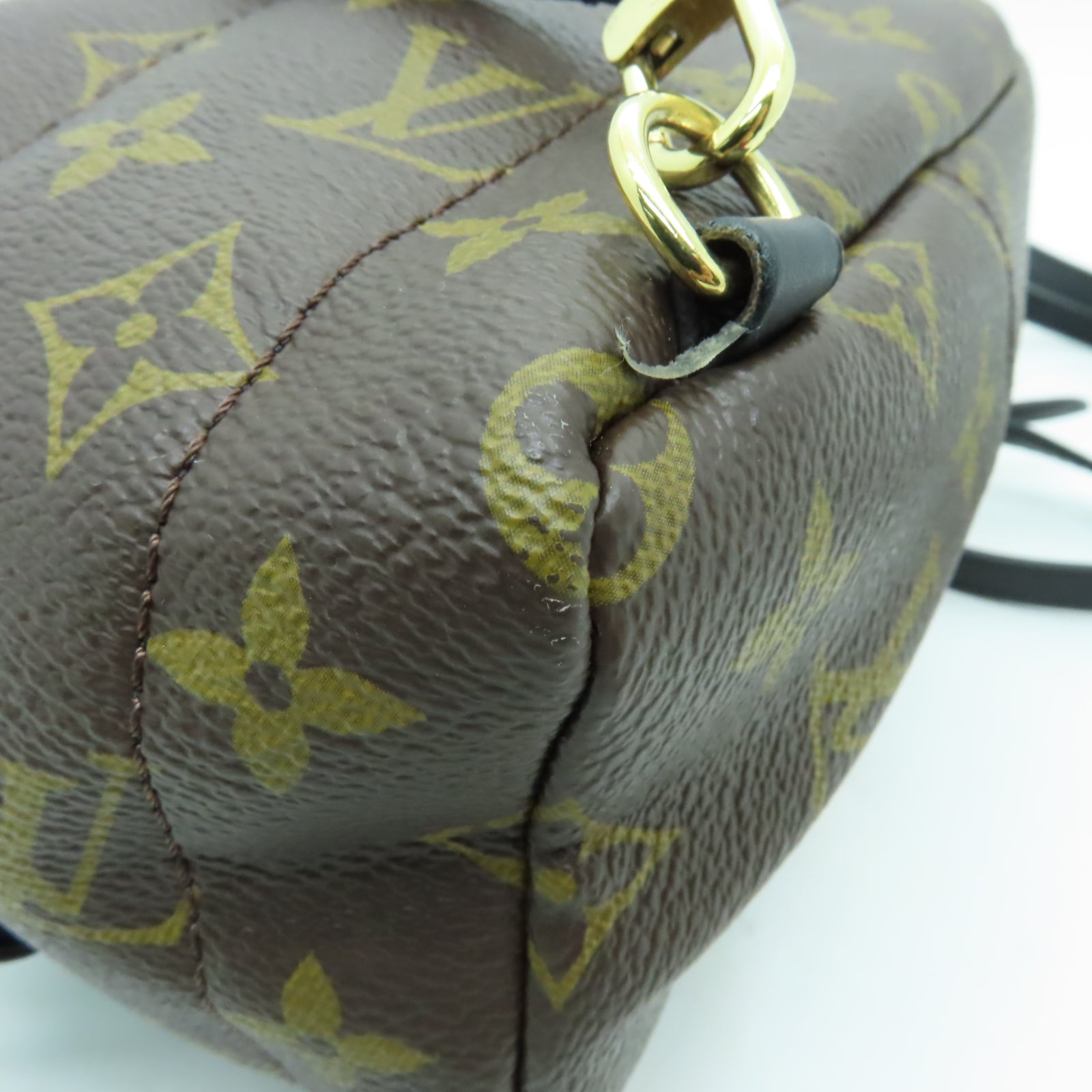 LOUIS VUITTON Monogram Palm Springs Mini金扣背包啡色