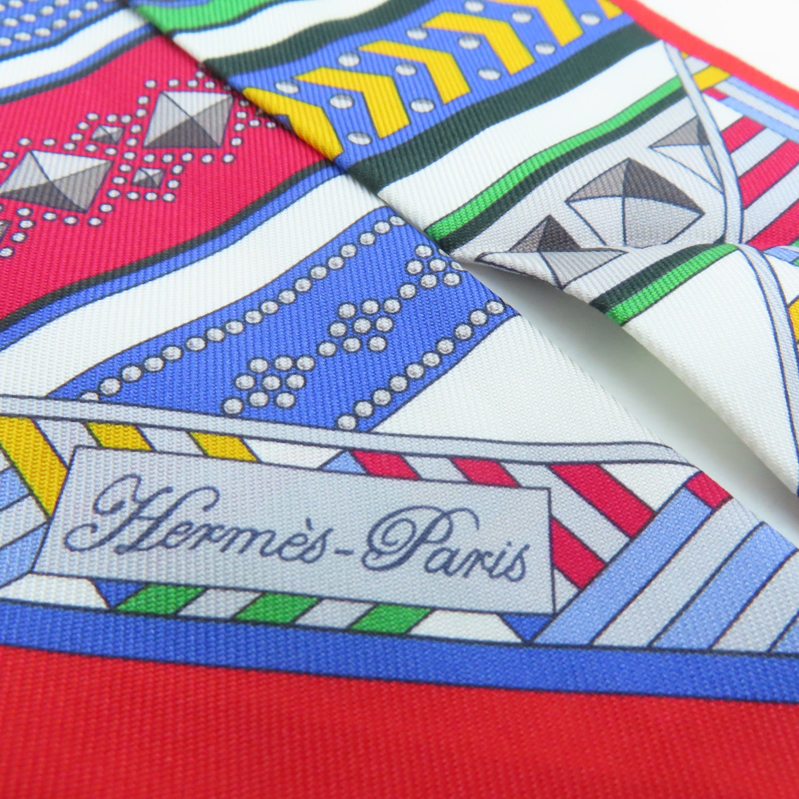 HERMES  絲質Twilly絲巾紅色/彩色