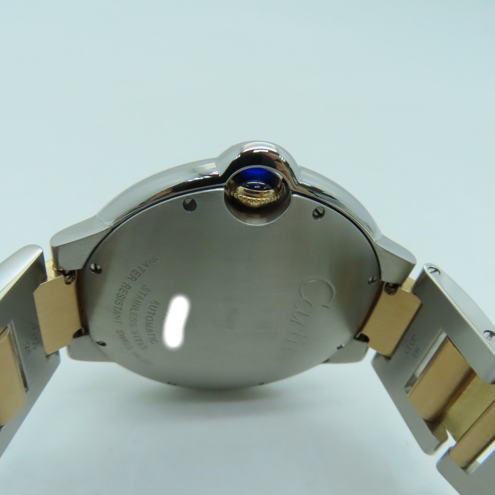 CARTIER 18K黄金Ballon Blue GM不锈钢手表自动机芯啡色