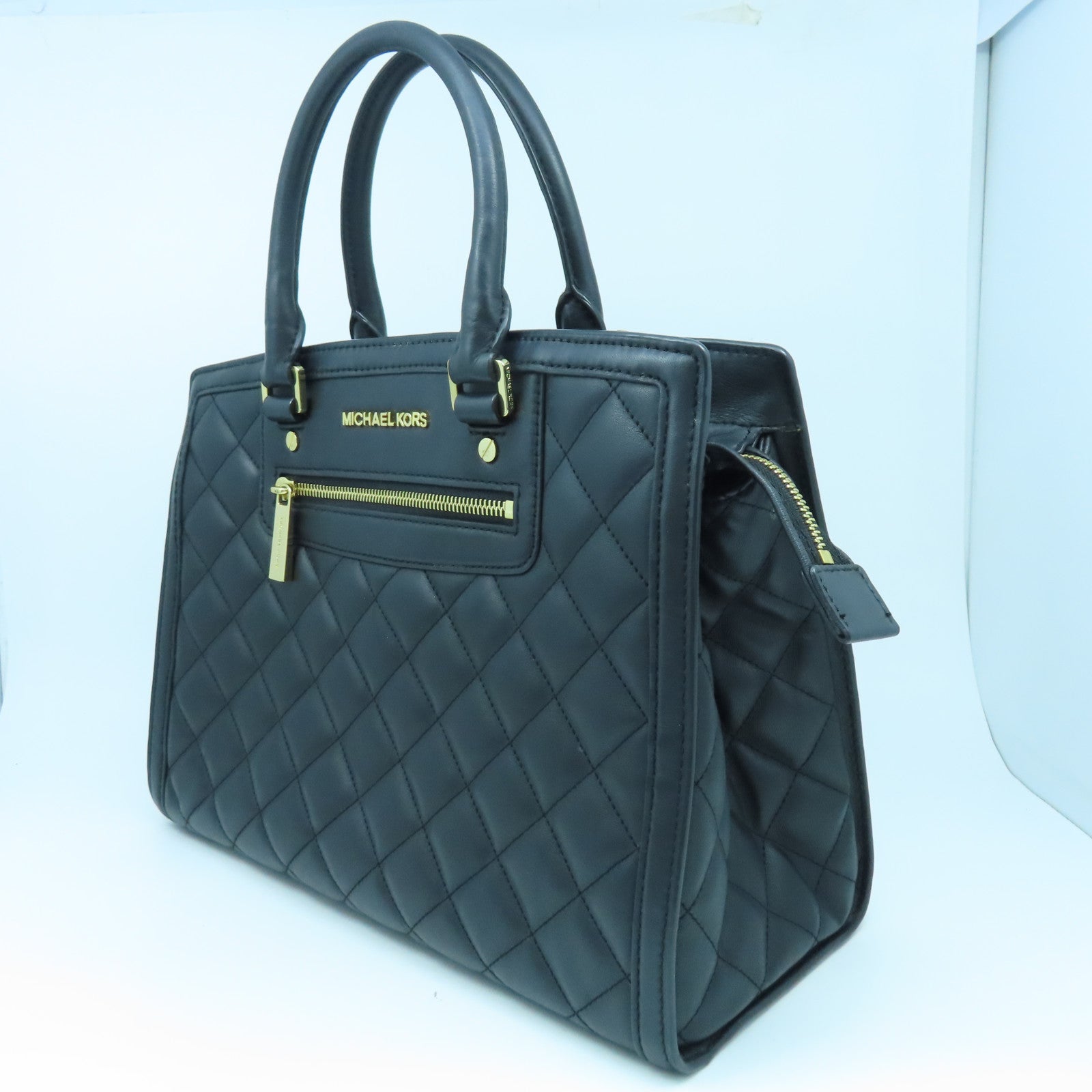 Michael Kors 牛皮皮革2 Way Shoulder金扣手挽肩背两用袋黑色