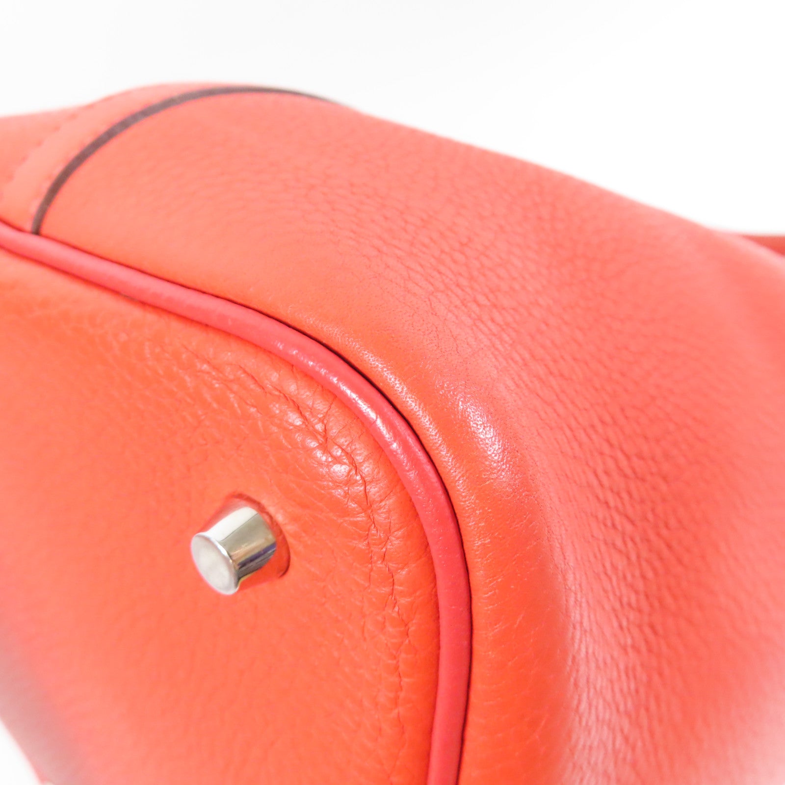 HERMES Clemence皮革Picotin MM銀扣手挽袋Rose Jaipur糖果紅色
