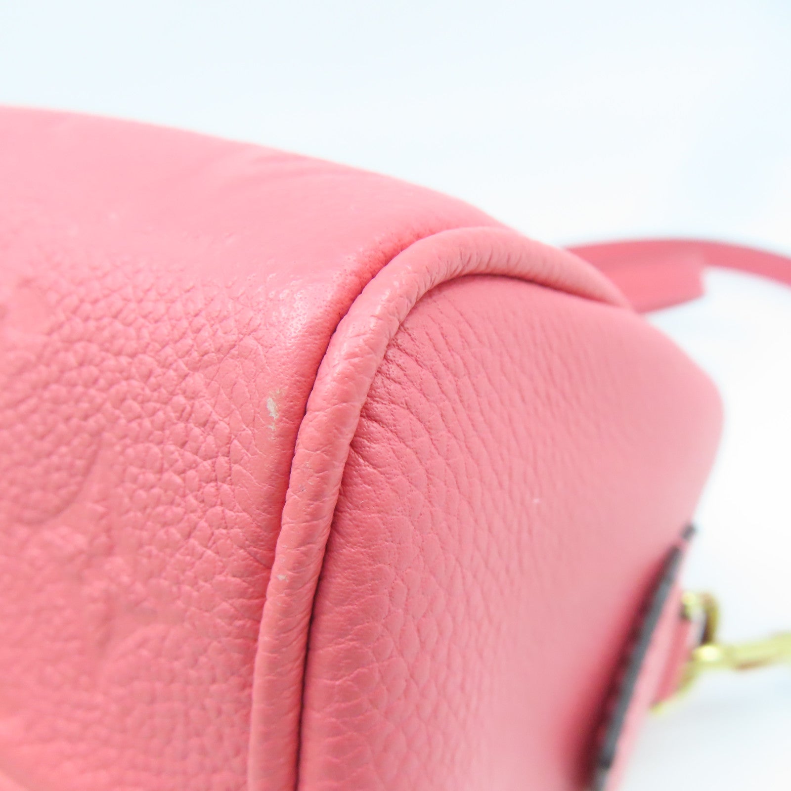 LOUIS VUITTON Monogram Empreinte Speedy 20金扣手挽肩背兩用袋粉紅色