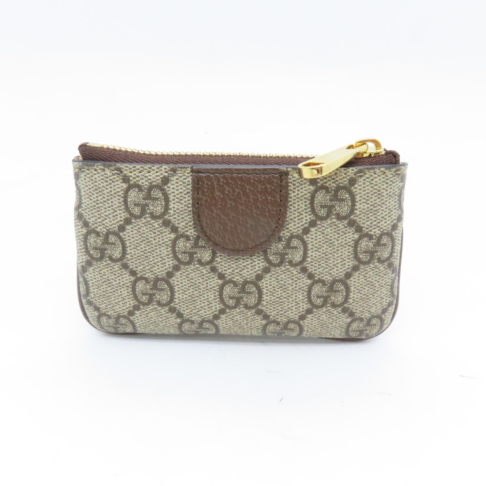 GUCCI Coated Canvas Ophidia Key Case Gold Buckle Key Bag Brown