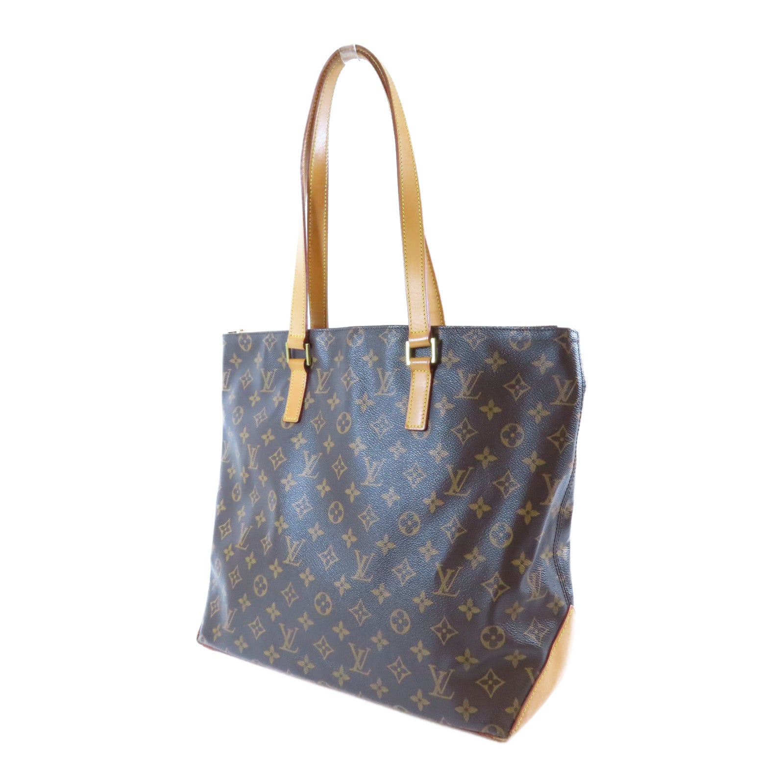 LOUIS VUITTON Monogram Cabas Mezzo金扣肩背袋啡色
