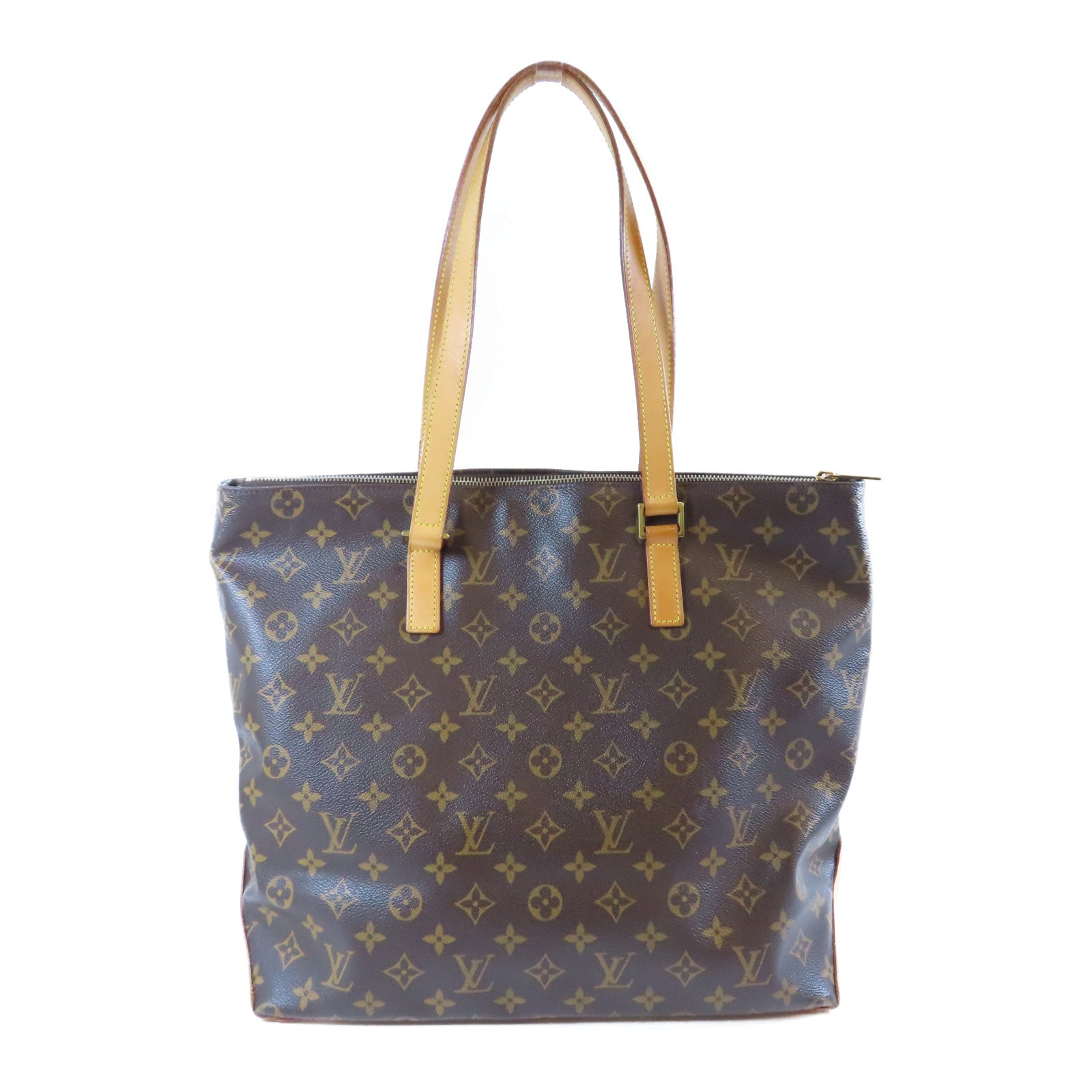 LOUIS VUITTON Monogram Cabas Mezzo金扣肩背袋啡色