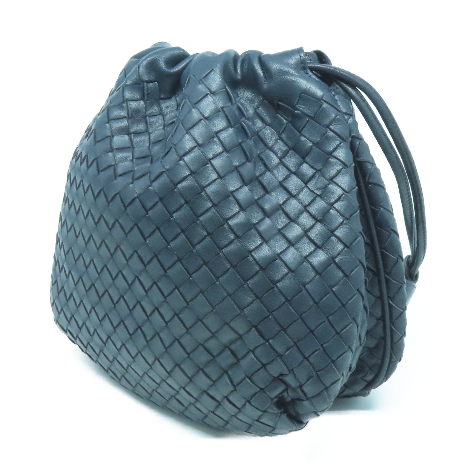BOTTEGA VENETA 織紋皮革Shoulder Bag肩背袋深藍色
