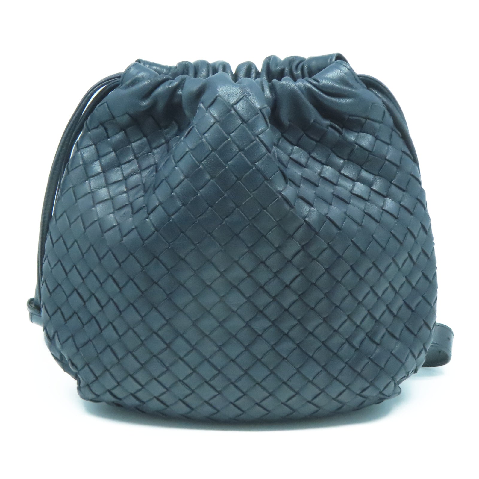 BOTTEGA VENETA 織紋皮革Shoulder Bag肩背袋深藍色
