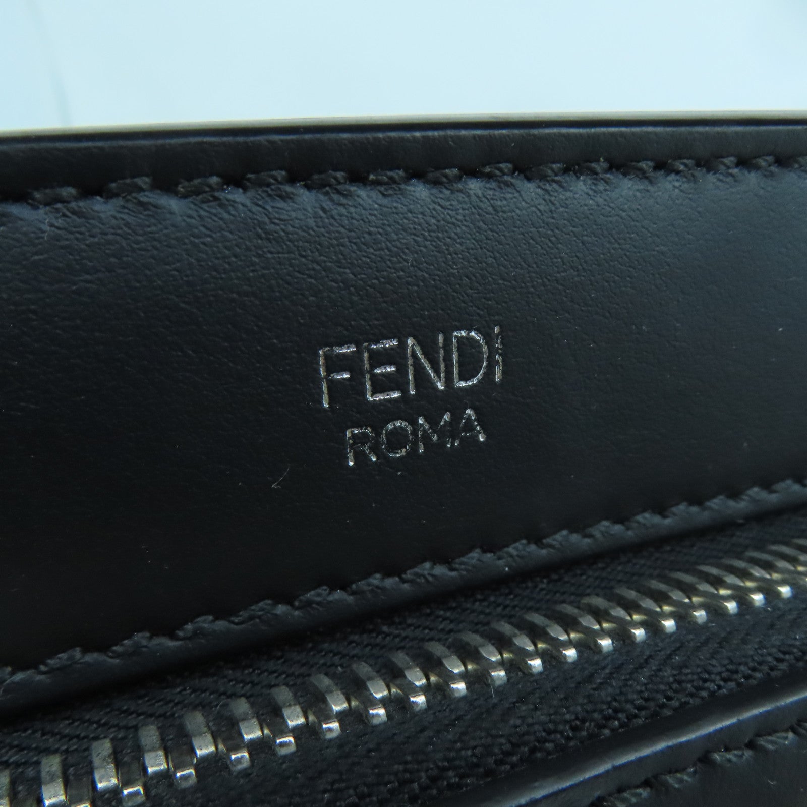 FENDI 牛皮皮革Dotcom銀扣手挽肩背兩用袋黑色