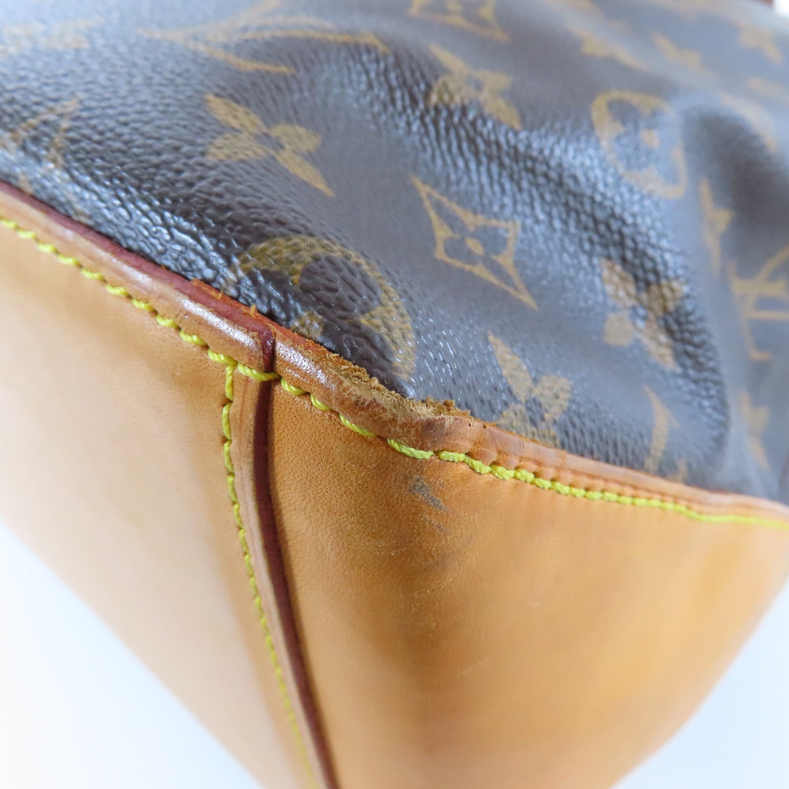 LOUIS VUITTON Monogram Cabas Mezzo金扣肩背袋啡色