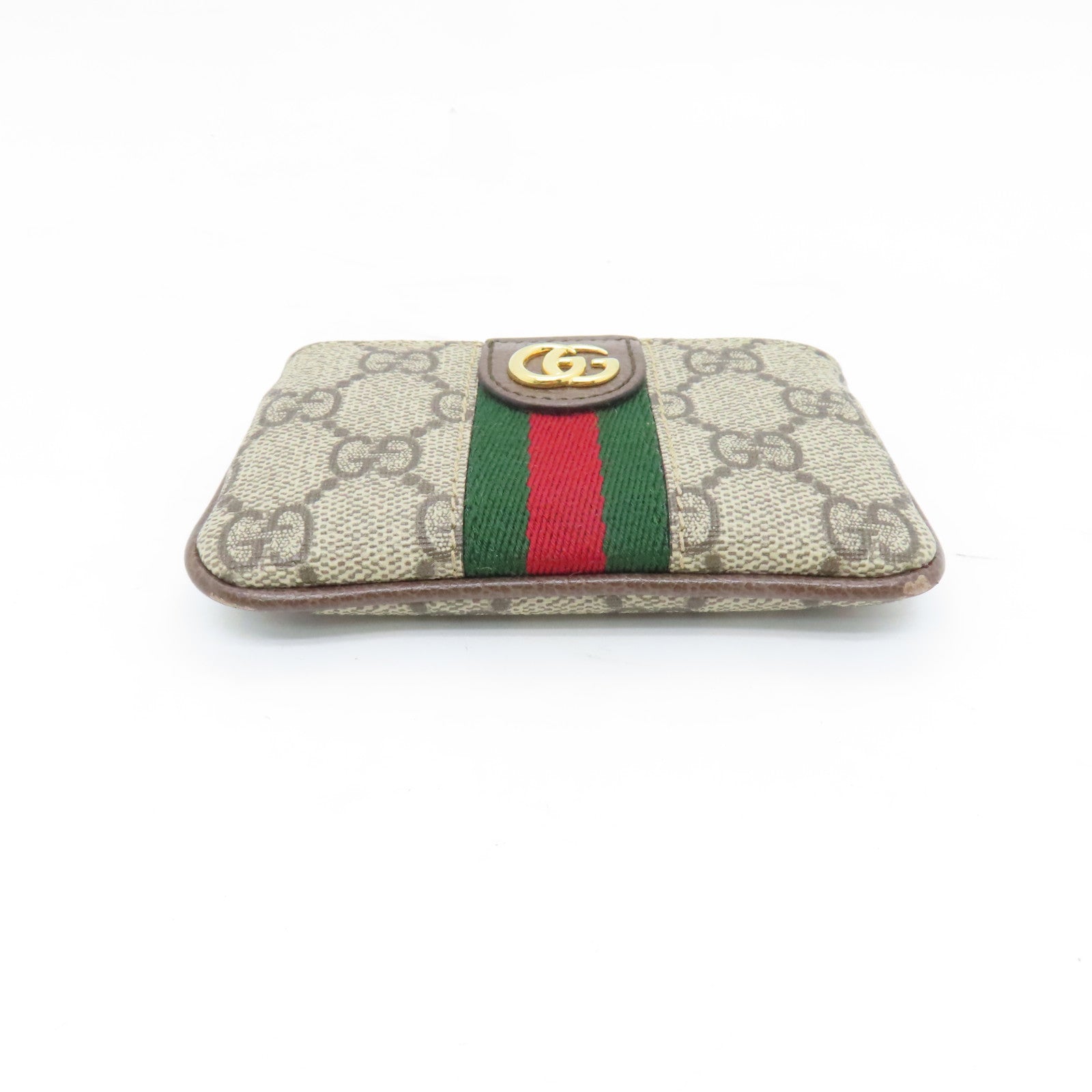 GUCCI Coated Canvas Ophidia Key Case Gold Buckle Key Bag Brown