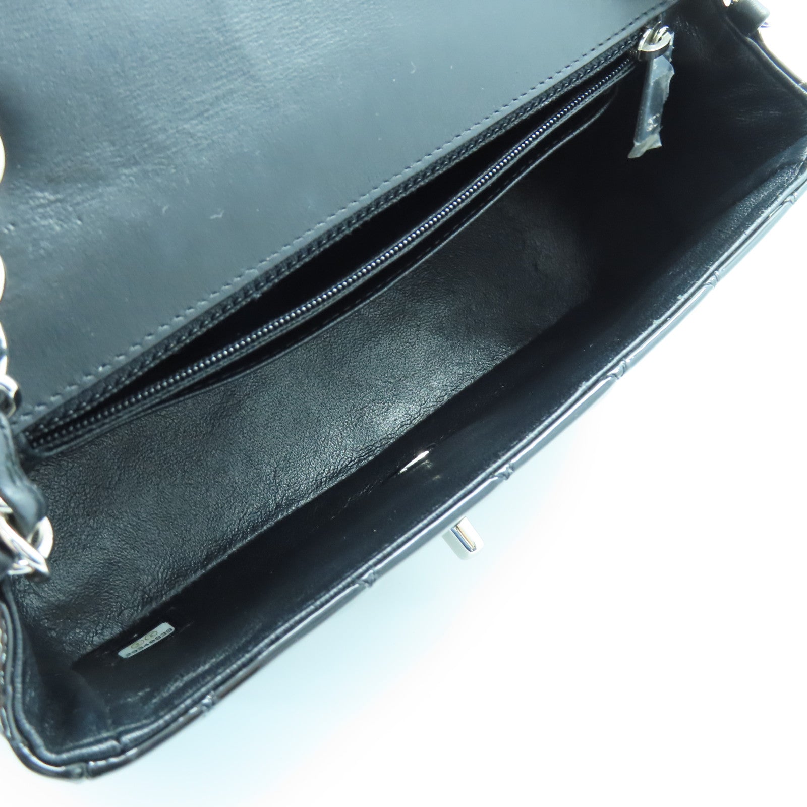 CHANEL 菱格漆皮皮革Chain Shoulder Bag银扣链带肩背袋黑色红色