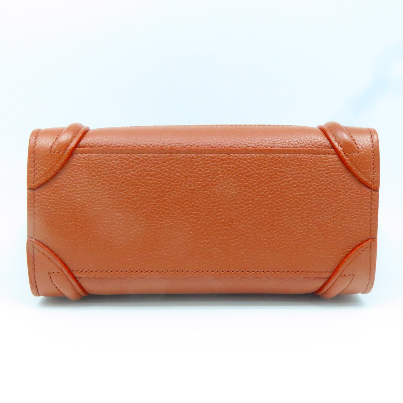 CELINE 牛皮皮革Nano Luggage金扣手挽肩背兩用袋啡色