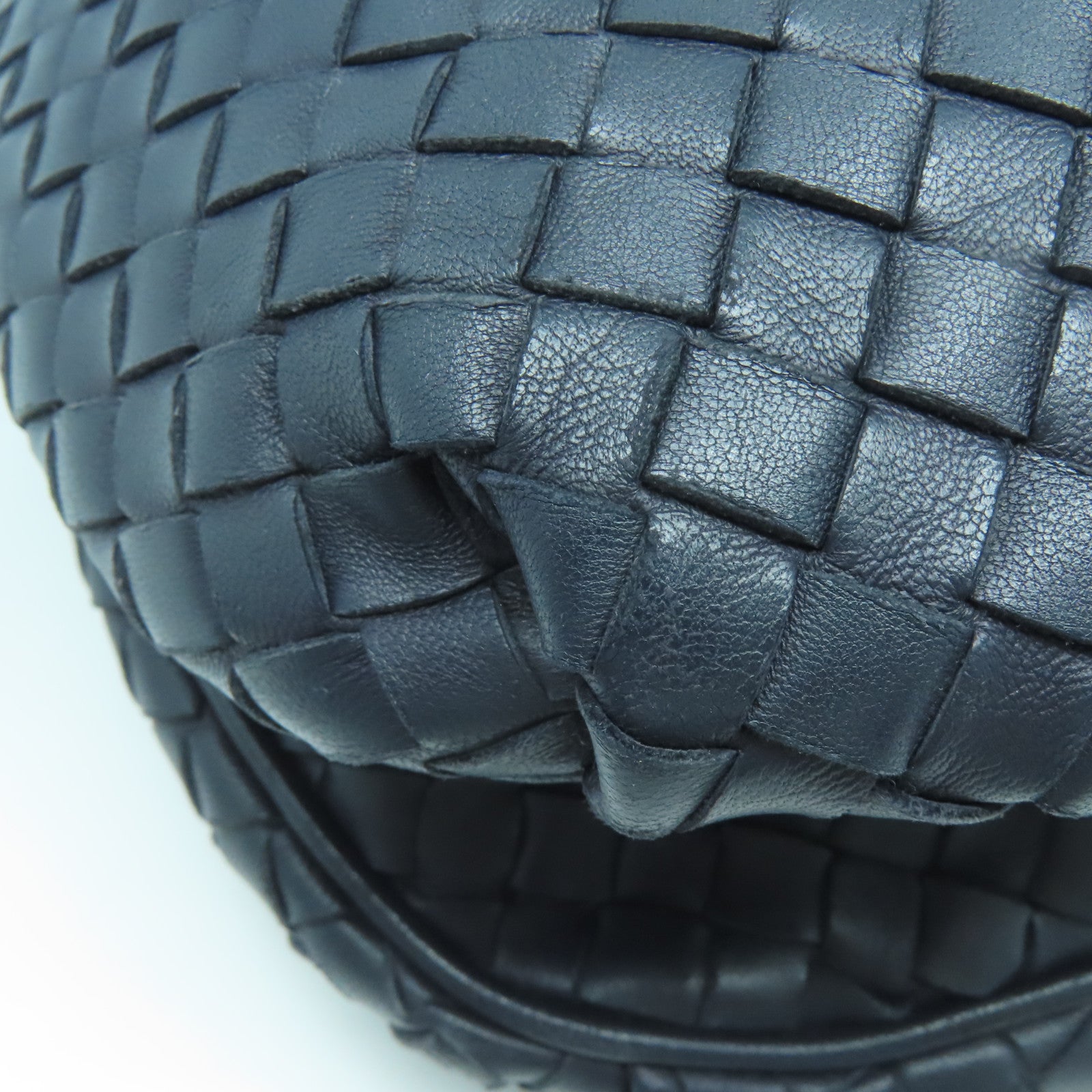 BOTTEGA VENETA 織紋皮革Shoulder Bag肩背袋深藍色