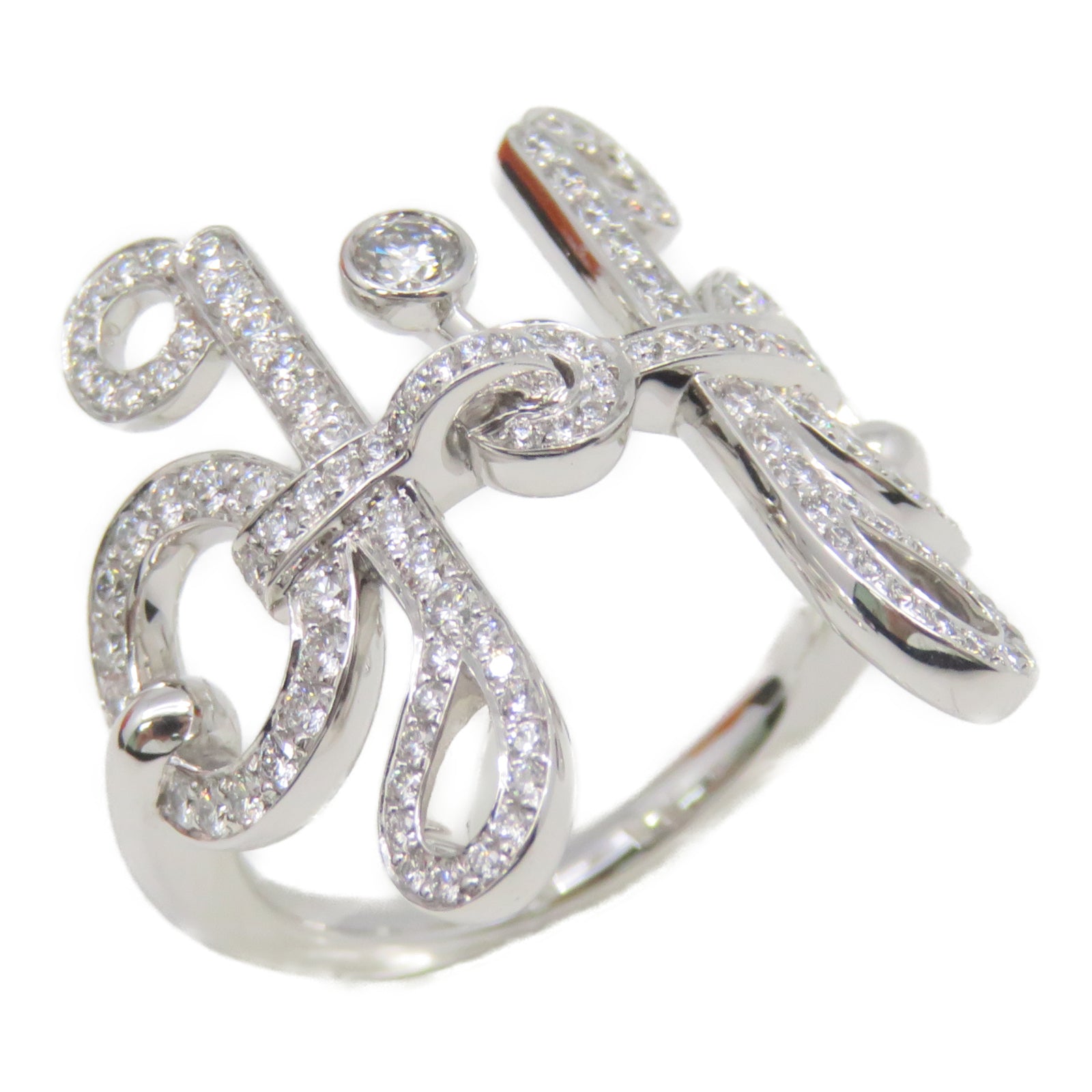HERMES 【激减优惠】18K白金Bague Filet Ring戒指US#6.5