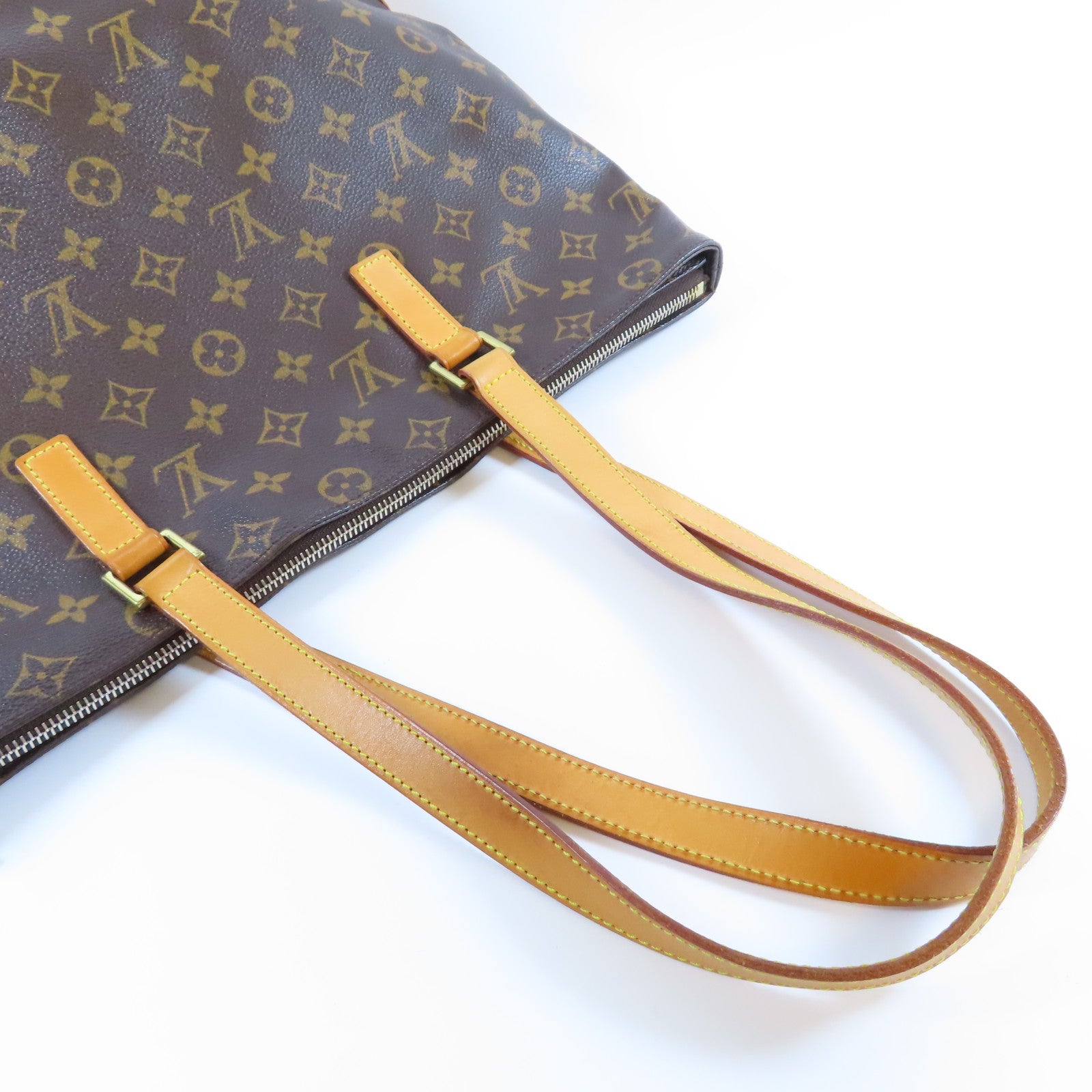 LOUIS VUITTON Monogram Cabas Mezzo金扣肩背袋啡色