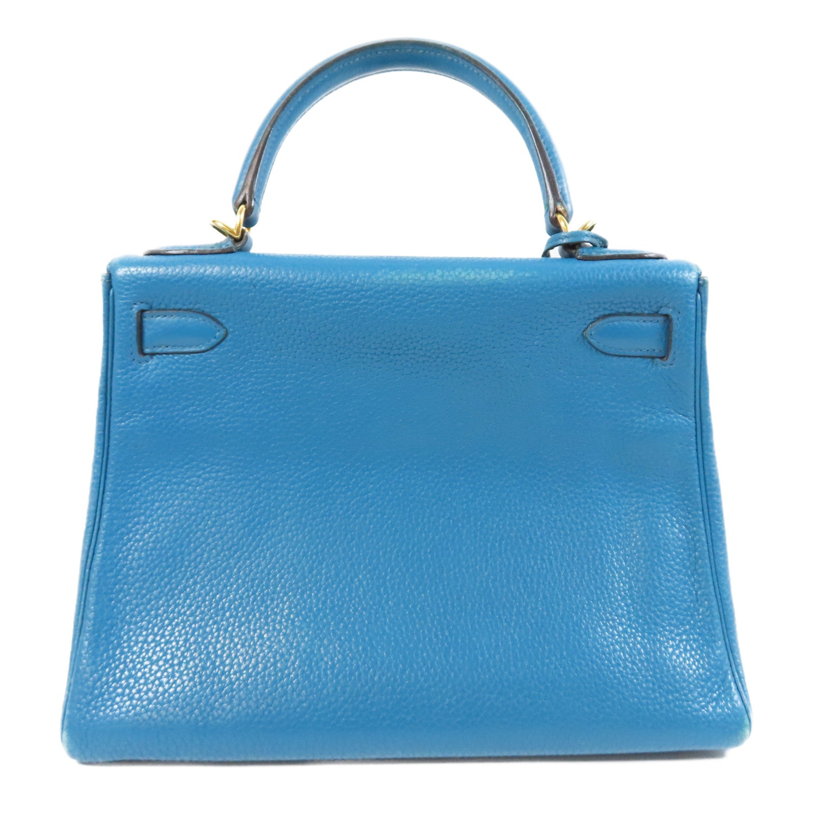 HERMES Togo皮革Kelly 28金扣手挽肩背兩用袋藍色