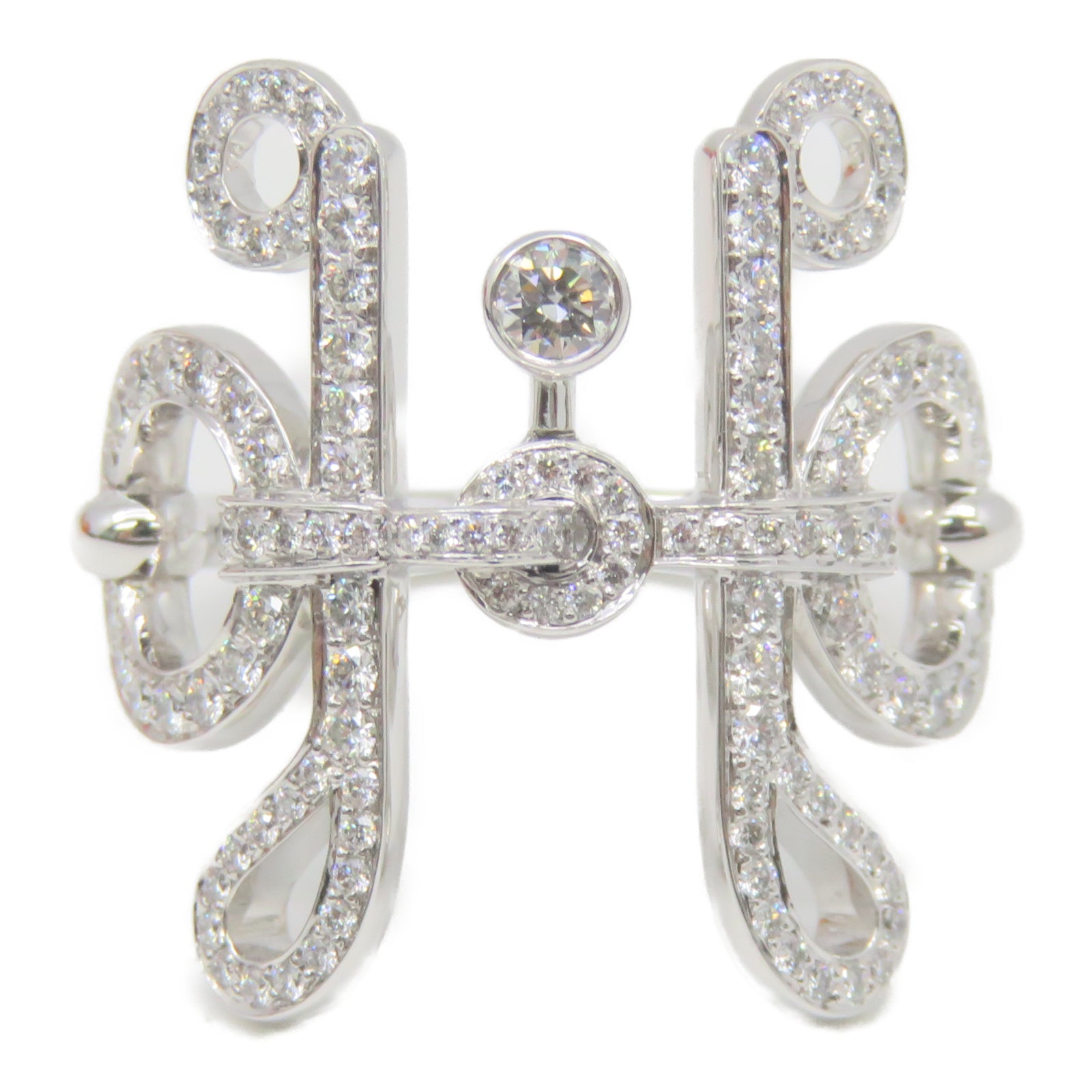 HERMES 【激减优惠】18K白金Bague Filet Ring戒指US#6.5