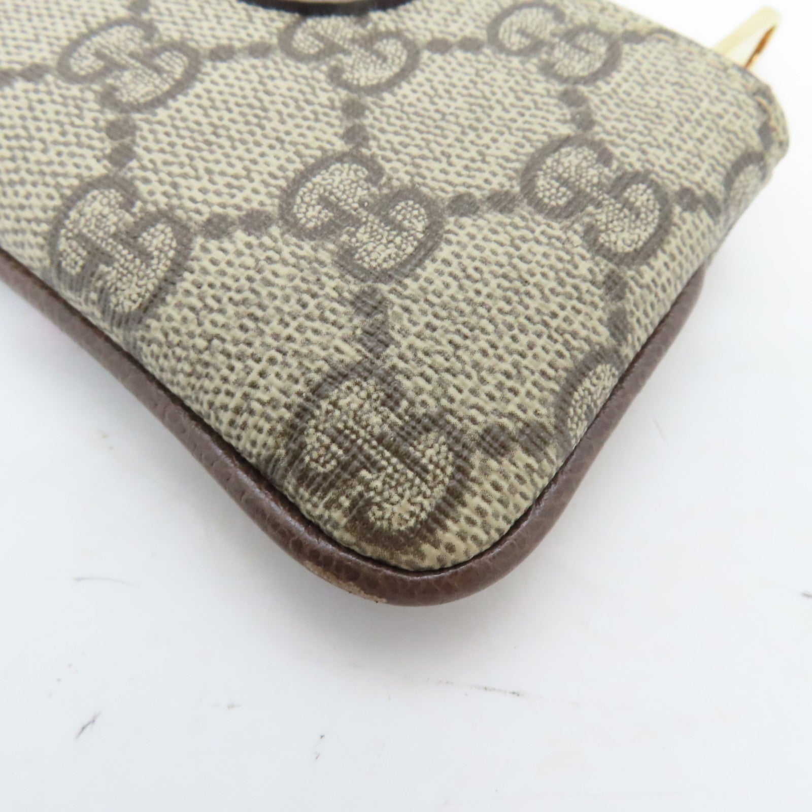 GUCCI Coated Canvas Ophidia Key Case Gold Buckle Key Bag Brown
