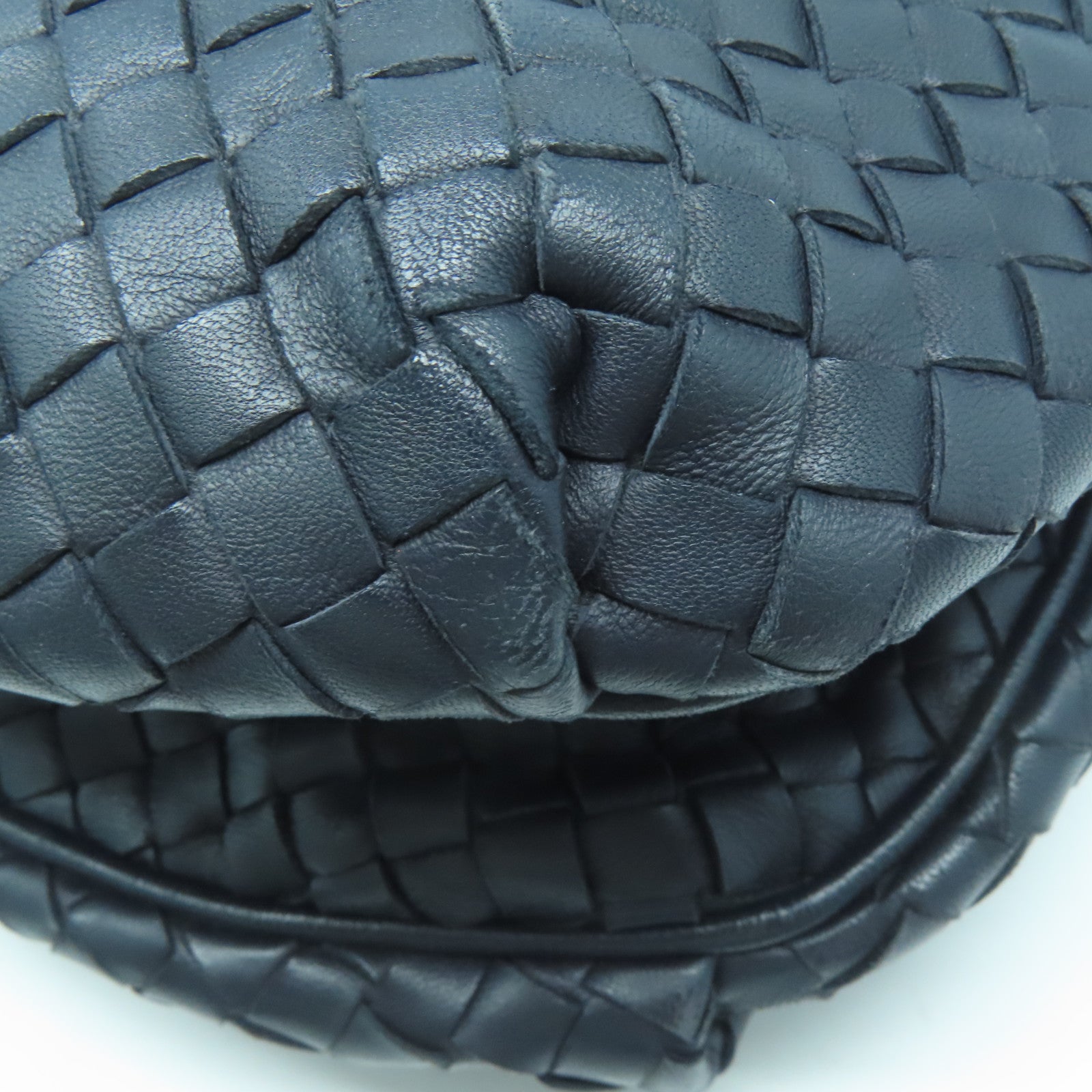 BOTTEGA VENETA 織紋皮革Shoulder Bag肩背袋深藍色