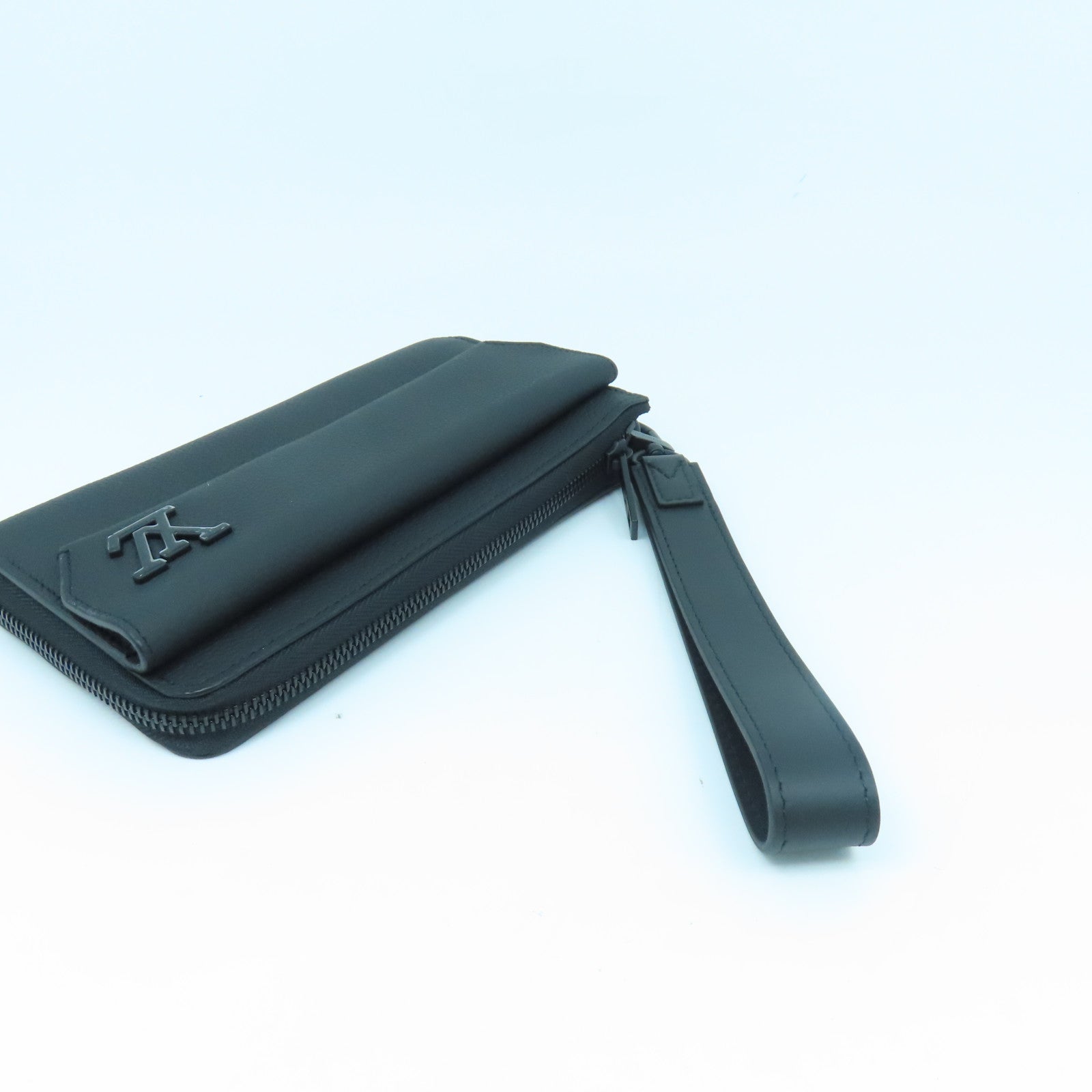 LOUIS VUITTON Grain皮革Aerogram Zippy Wallet長錢包黑色Noir