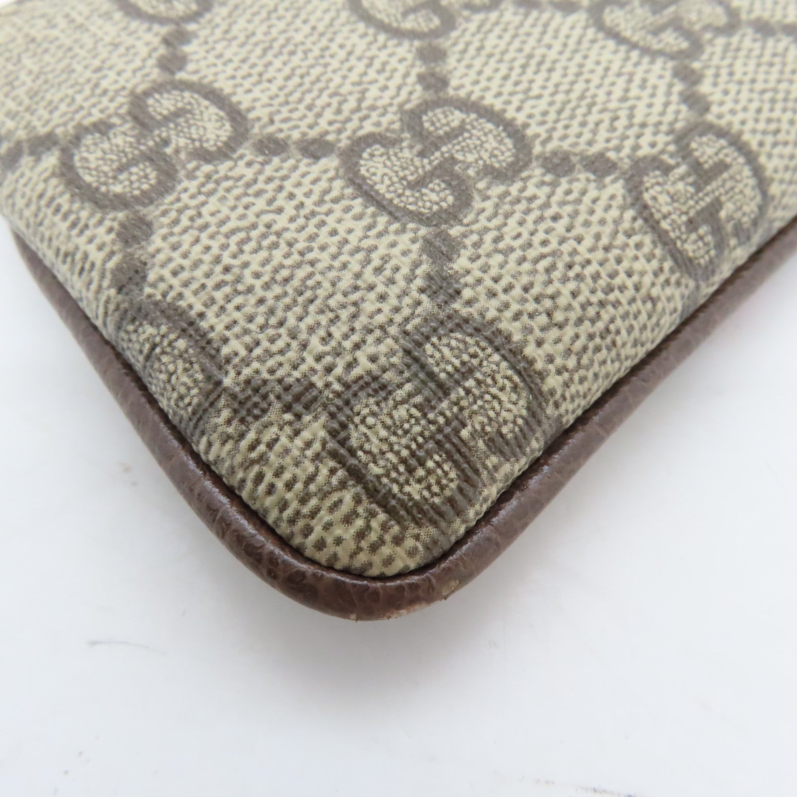 GUCCI Coated Canvas Ophidia Key Case Gold Buckle Key Bag Brown