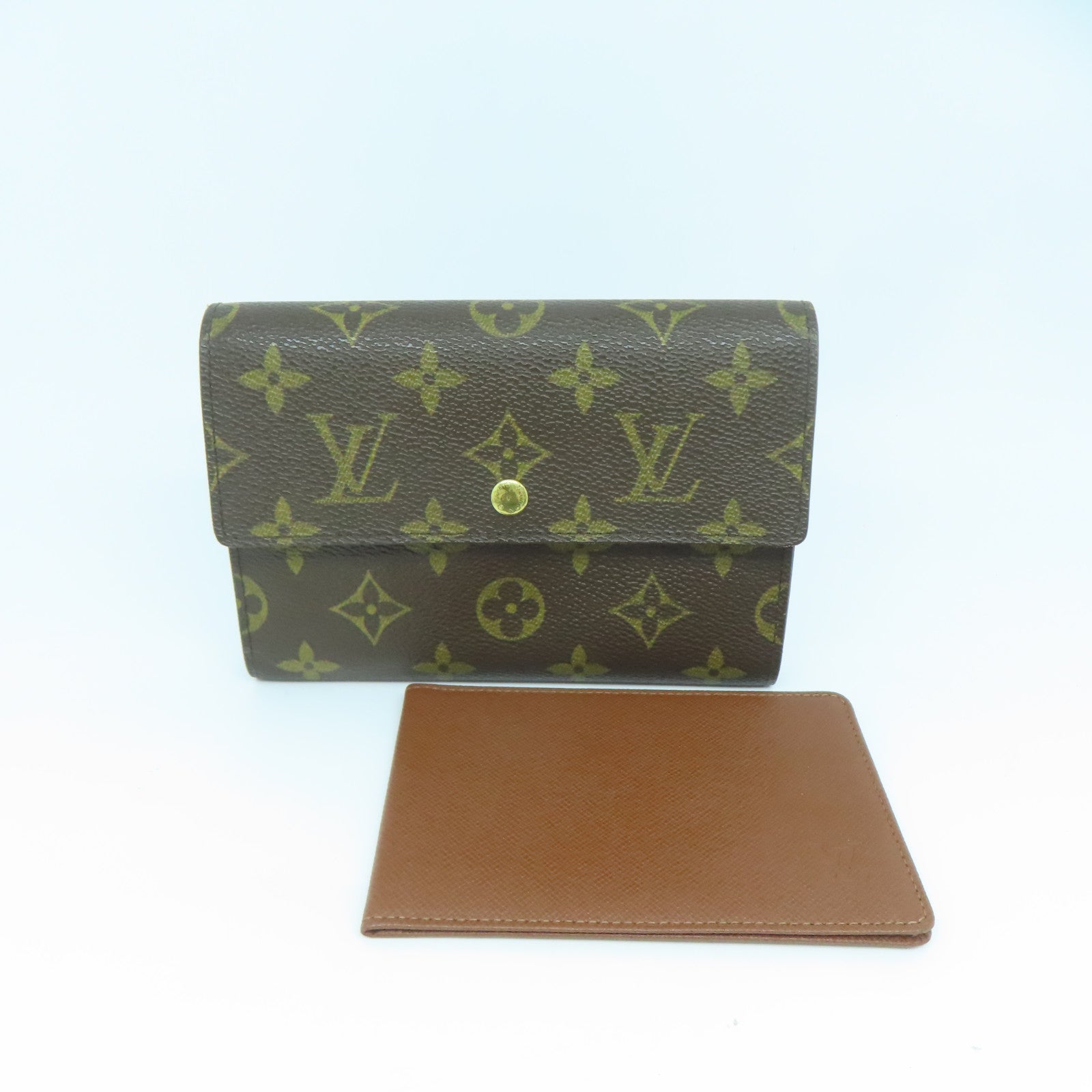 LOUIS VUITTON Monogram Porte-tresor Etui Papiers金扣錢包啡色