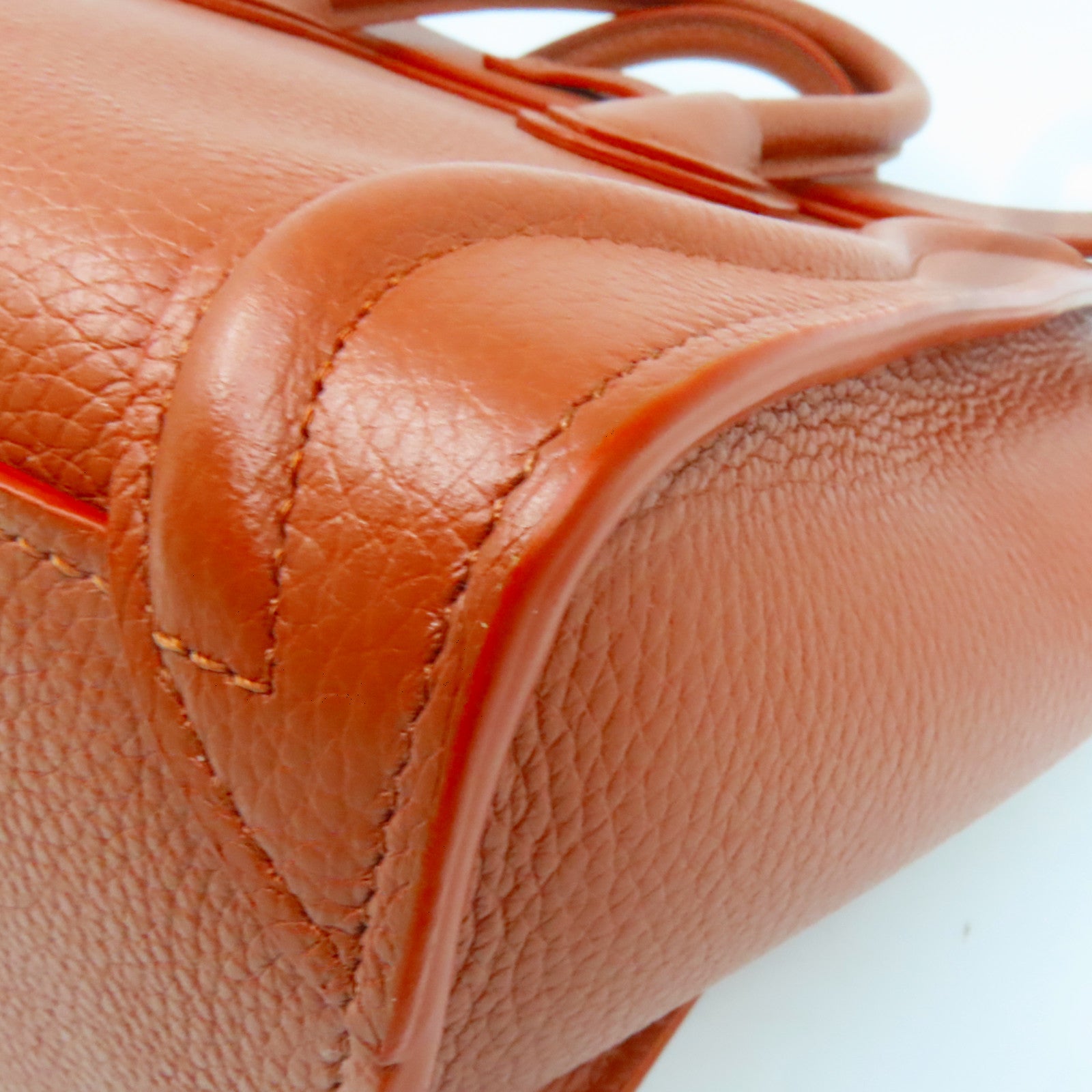 CELINE 牛皮皮革Nano Luggage金扣手挽肩背兩用袋啡色