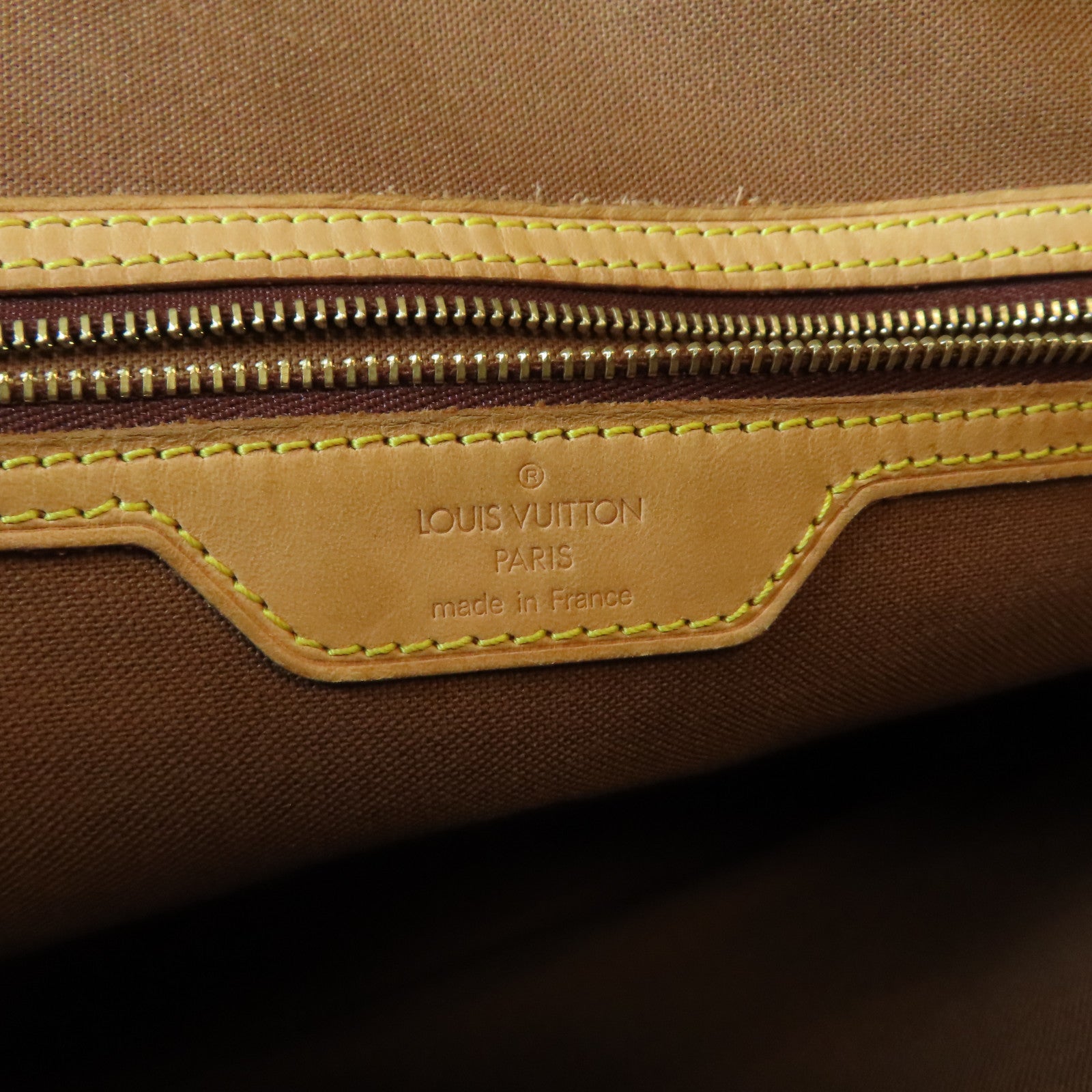 LOUIS VUITTON Monogram Cabas Mezzo金扣肩背袋啡色