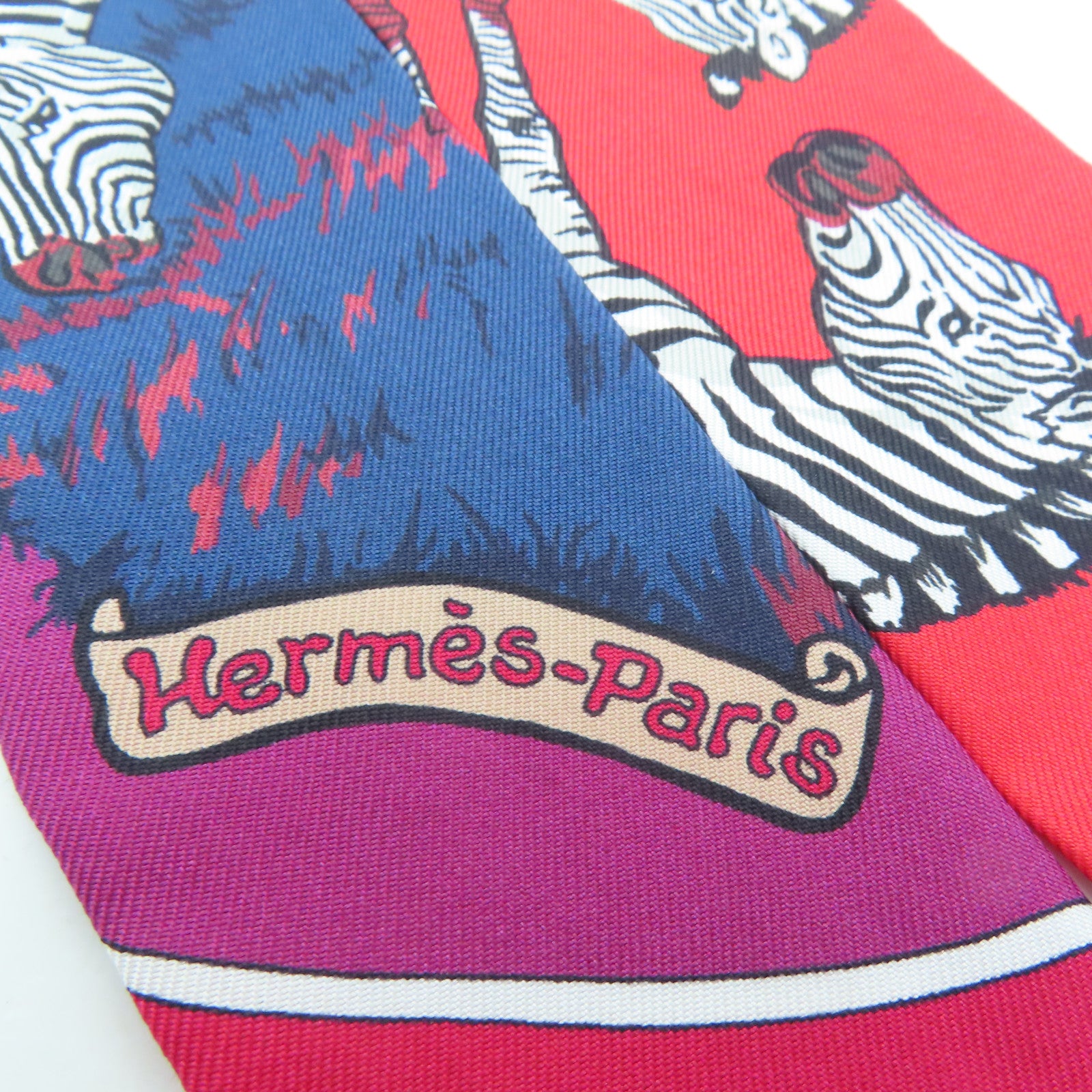 HERMES 丝质Twilly丝巾红色
