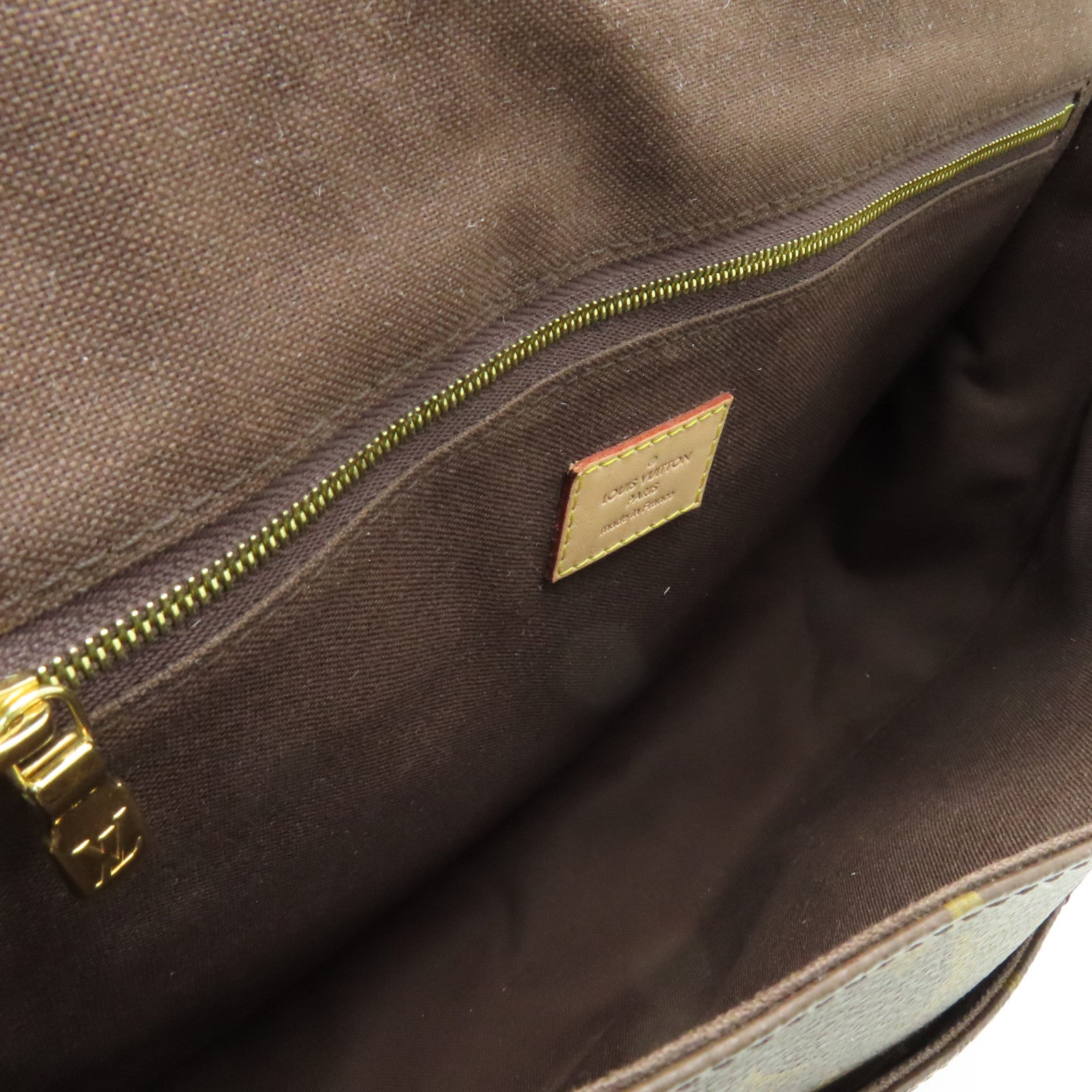 LOUIS VUITTON Monogram Menilmotant MM金扣肩背袋棕色