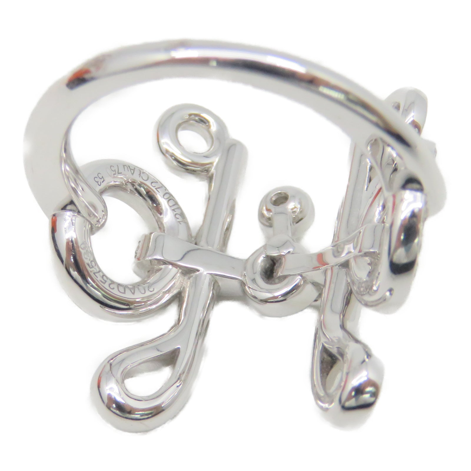 HERMES 【激减优惠】18K白金Bague Filet Ring戒指US#6.5