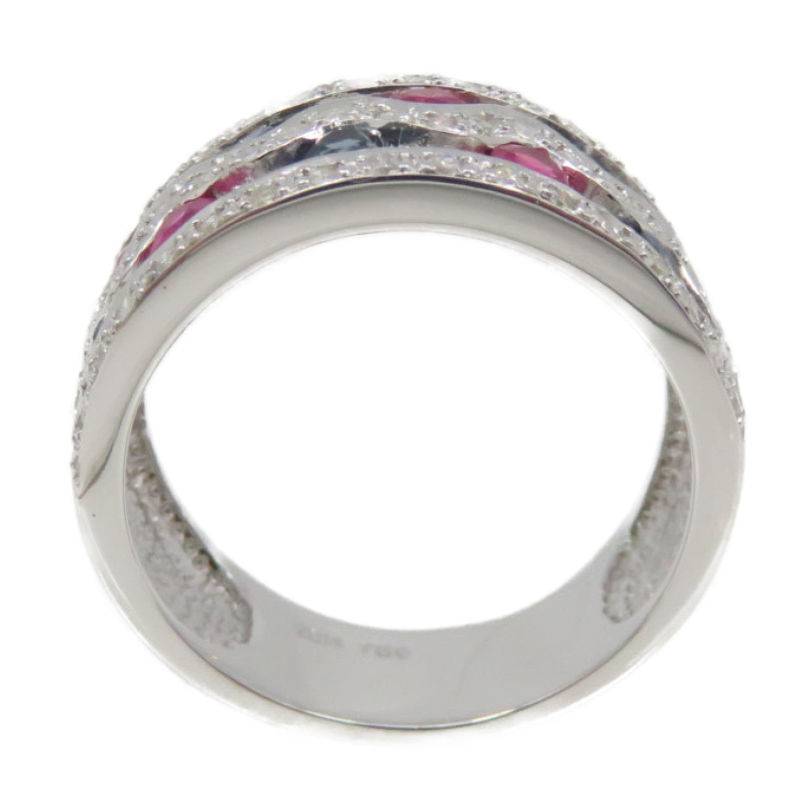 JEWELRY 18K白金/彩色鑽石Multi sapphire Ring戒指US#7