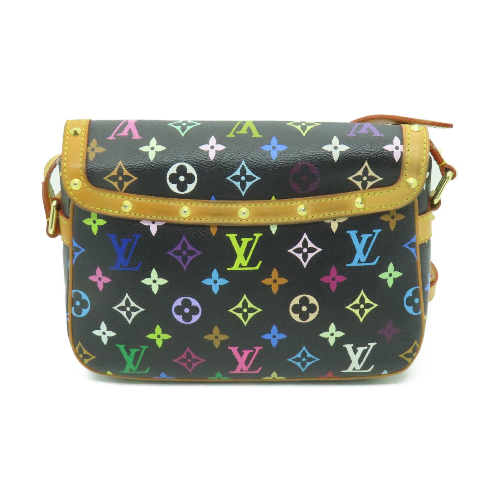 LOUIS VUITTON Monogram Multicolore Sologne金扣肩背袋黒色/彩色