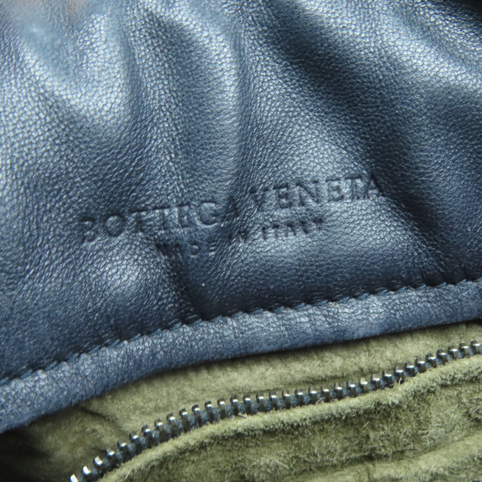 BOTTEGA VENETA 織紋皮革Shoulder Bag肩背袋深藍色