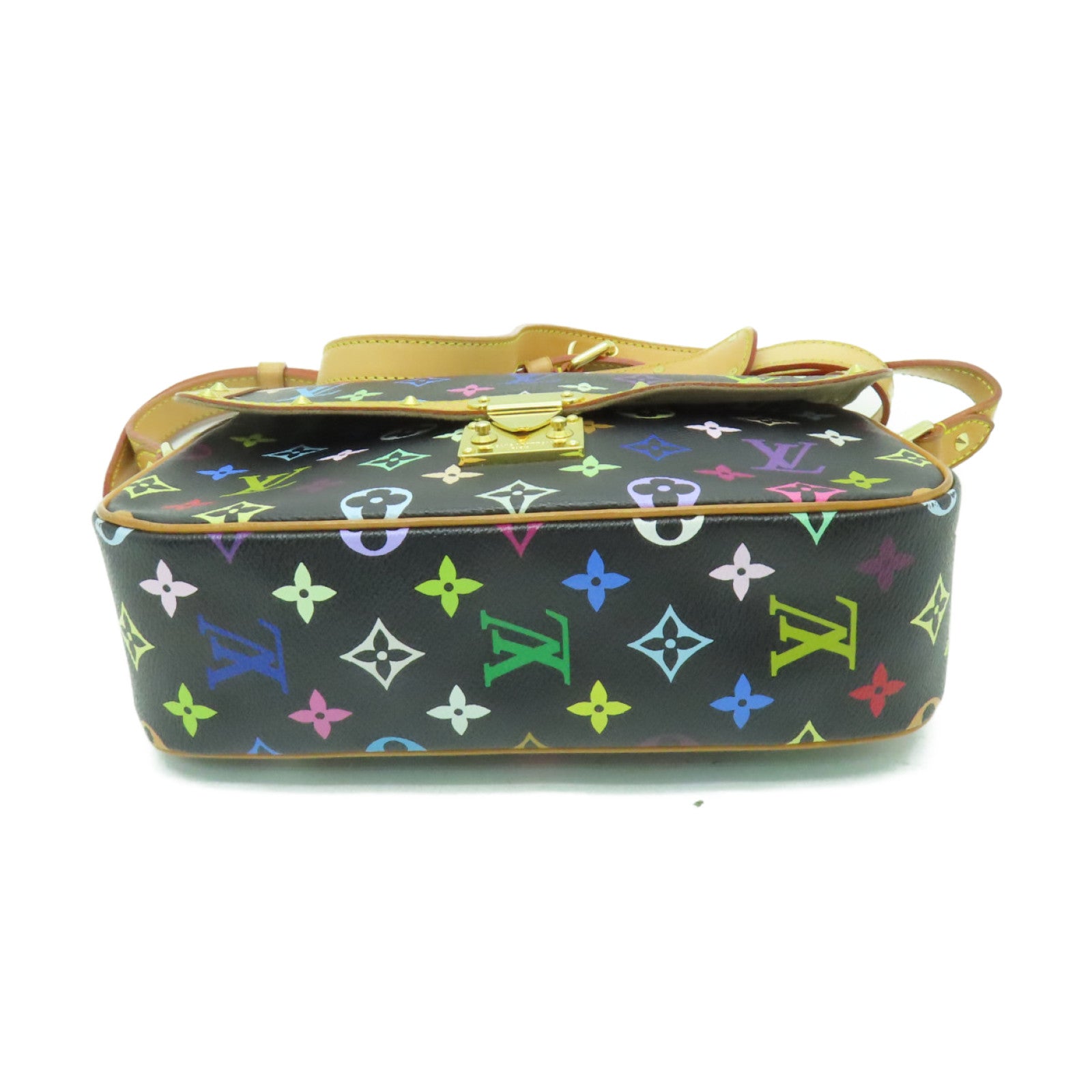 LOUIS VUITTON Monogram Multicolore Sologne金扣肩背袋黒色/彩色