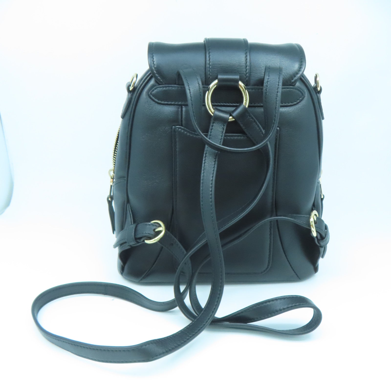 Miu Miu 羊皮皮革Miu Miu Backpack金扣背包黑色