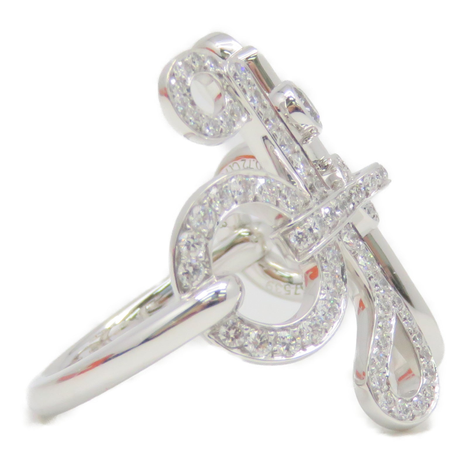 HERMES 【激减优惠】18K白金Bague Filet Ring戒指US#6.5