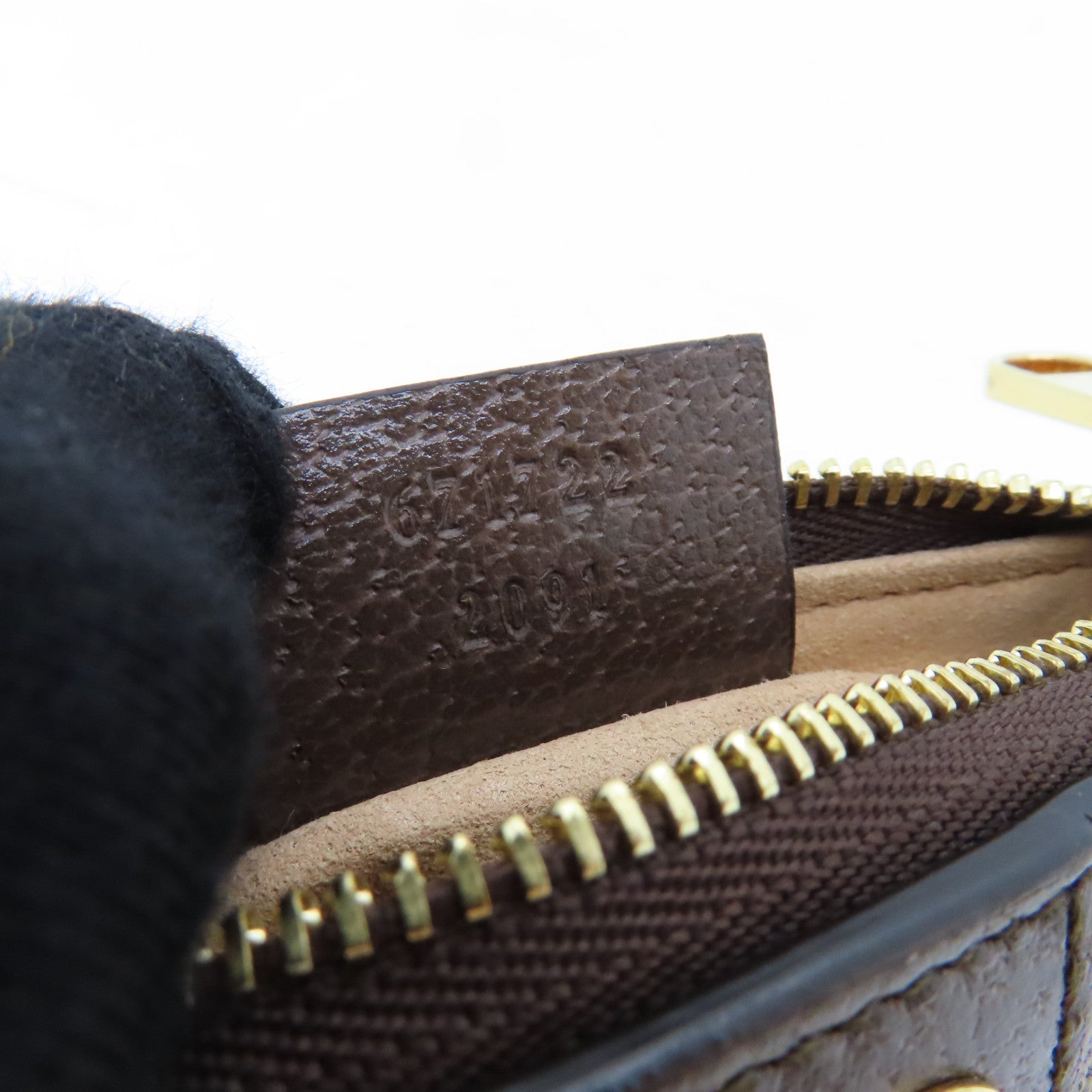 GUCCI Coated Canvas Ophidia Key Case Gold Buckle Key Bag Brown