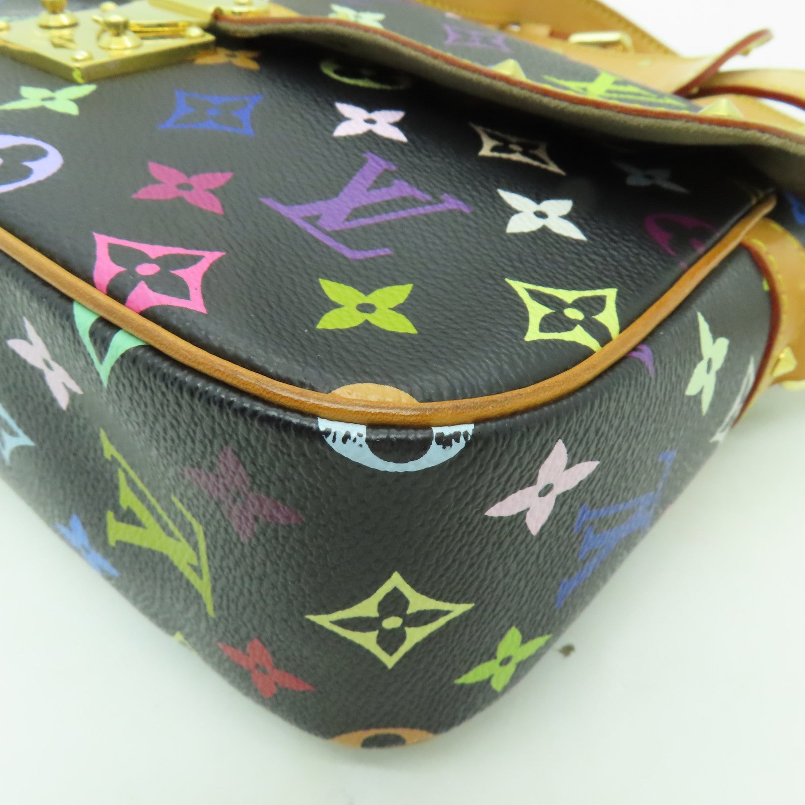 LOUIS VUITTON Monogram Multicolore Sologne金扣肩背袋黒色/彩色