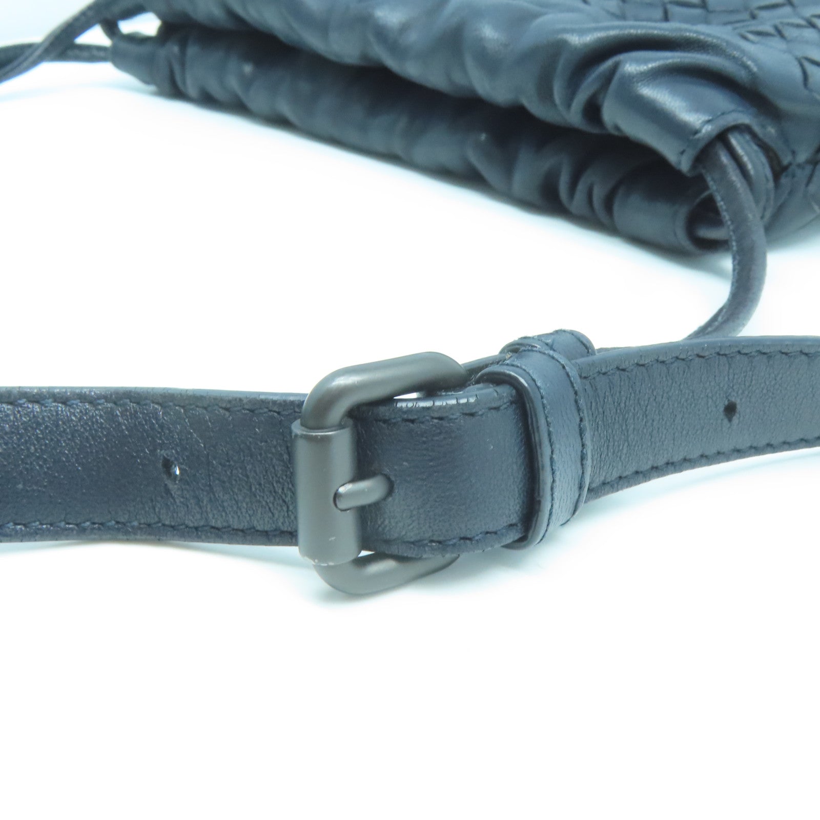 BOTTEGA VENETA 織紋皮革Shoulder Bag肩背袋深藍色