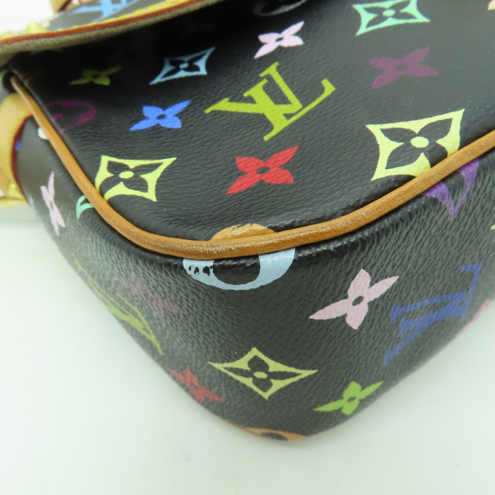 LOUIS VUITTON Monogram Multicolore Sologne金扣肩背袋黒色/彩色