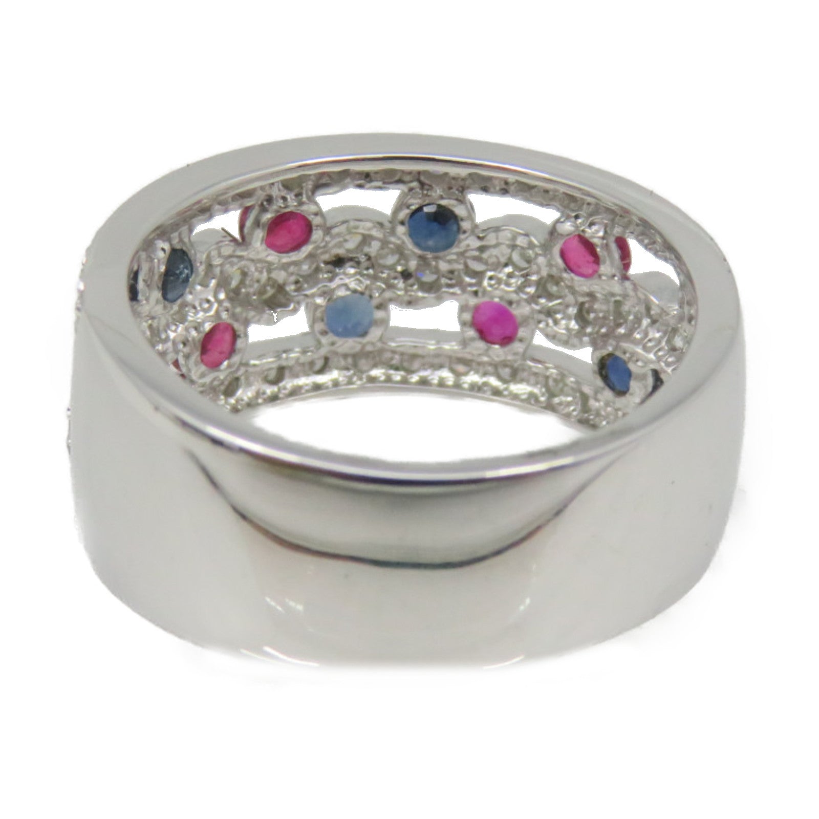 JEWELRY 18K白金/彩色鑽石Multi sapphire Ring戒指US#7
