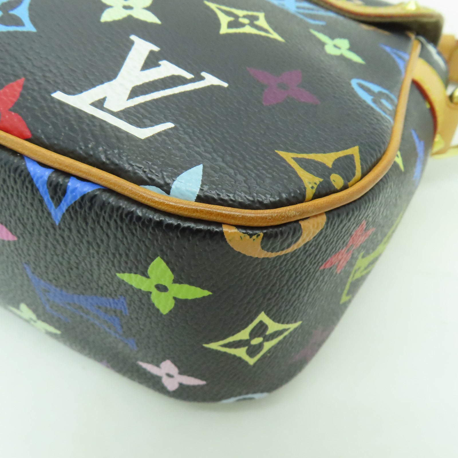 LOUIS VUITTON Monogram Multicolore Sologne金扣肩背袋黒色/彩色