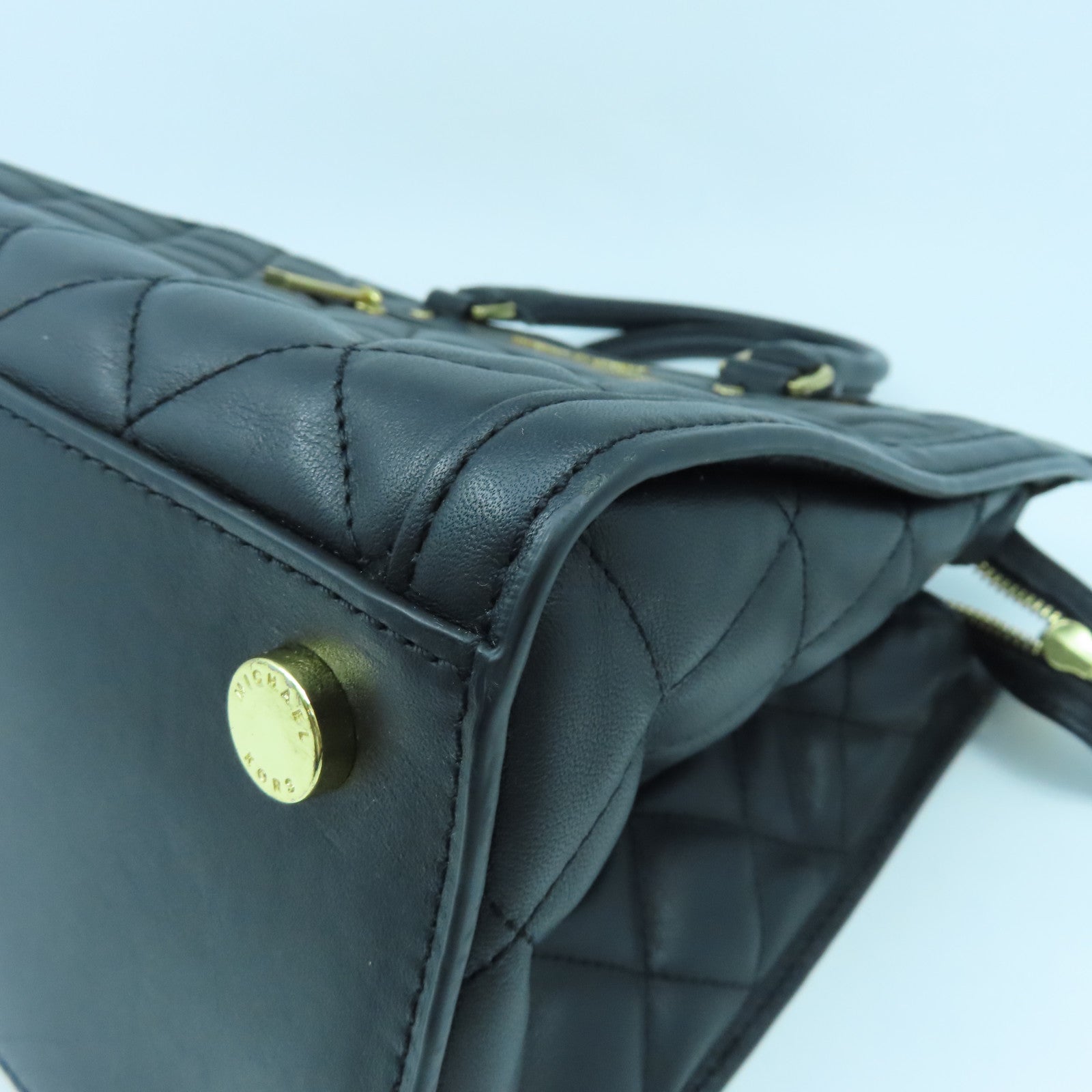 Michael Kors 牛皮皮革2 Way Shoulder金扣手挽肩背两用袋黑色